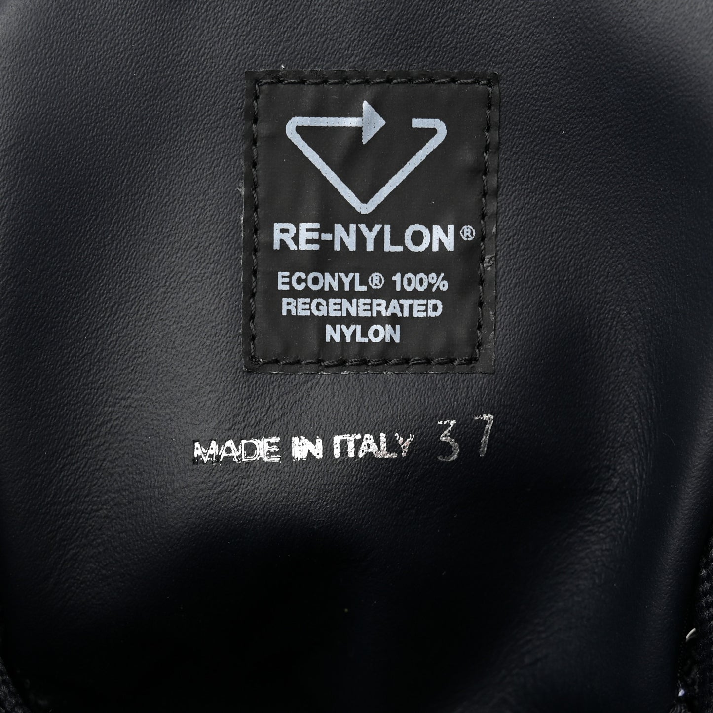 Spazzolato Re-Nylon Metal Triangle Logo Womens 50mm Combat Boots 37 Blue