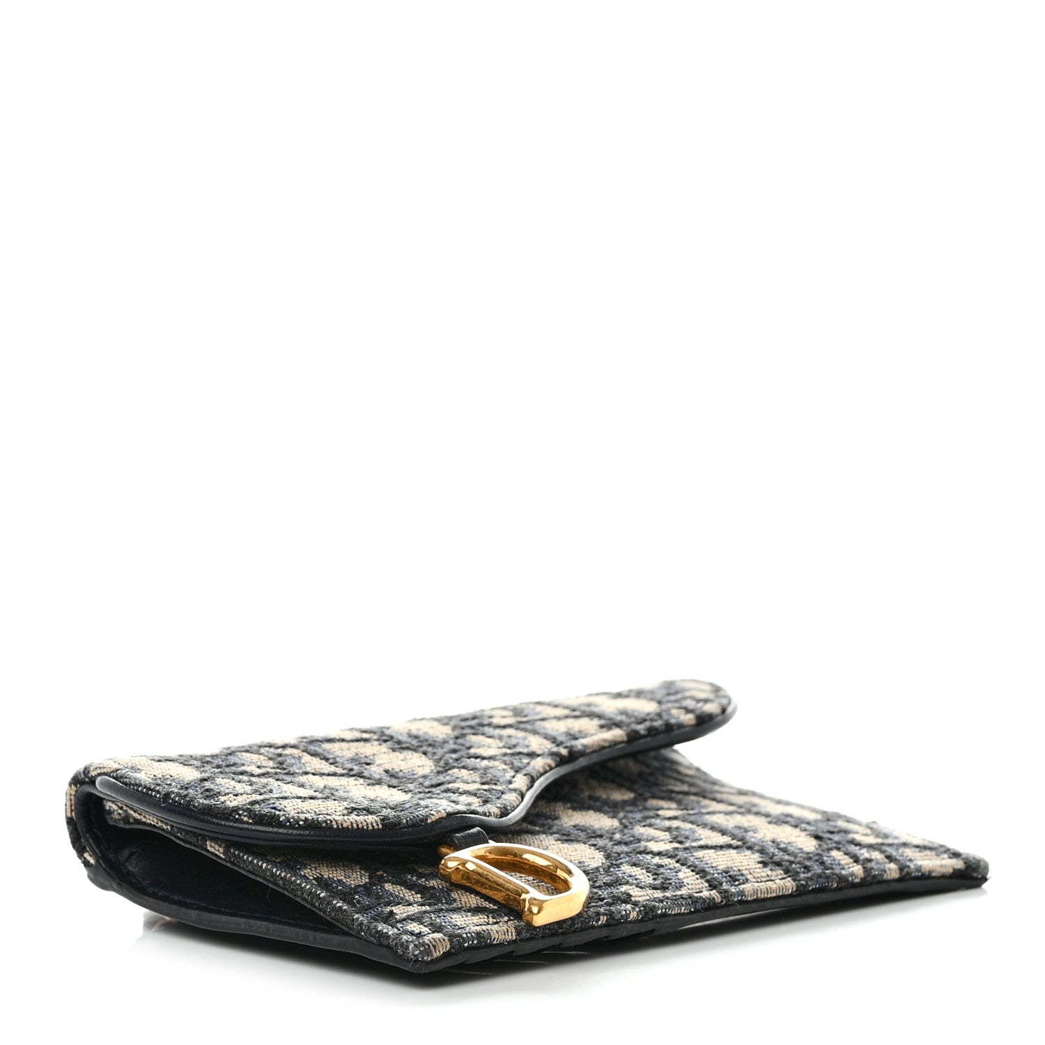 Christian Dior Oblique Saddle Cosmos Zipped Card Holder Blue 4 of 8