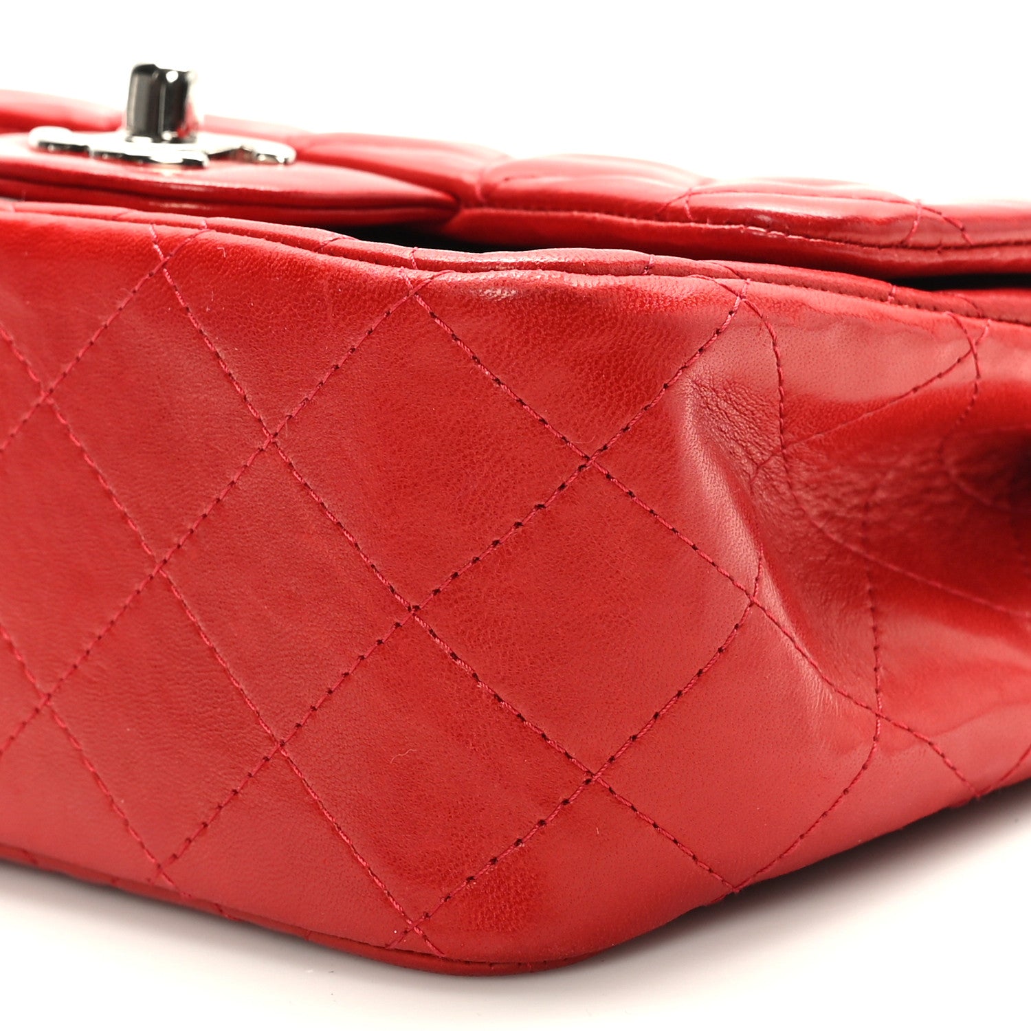 Chanel Lambskin Quilted Mini Square Flap Red 10 of 10