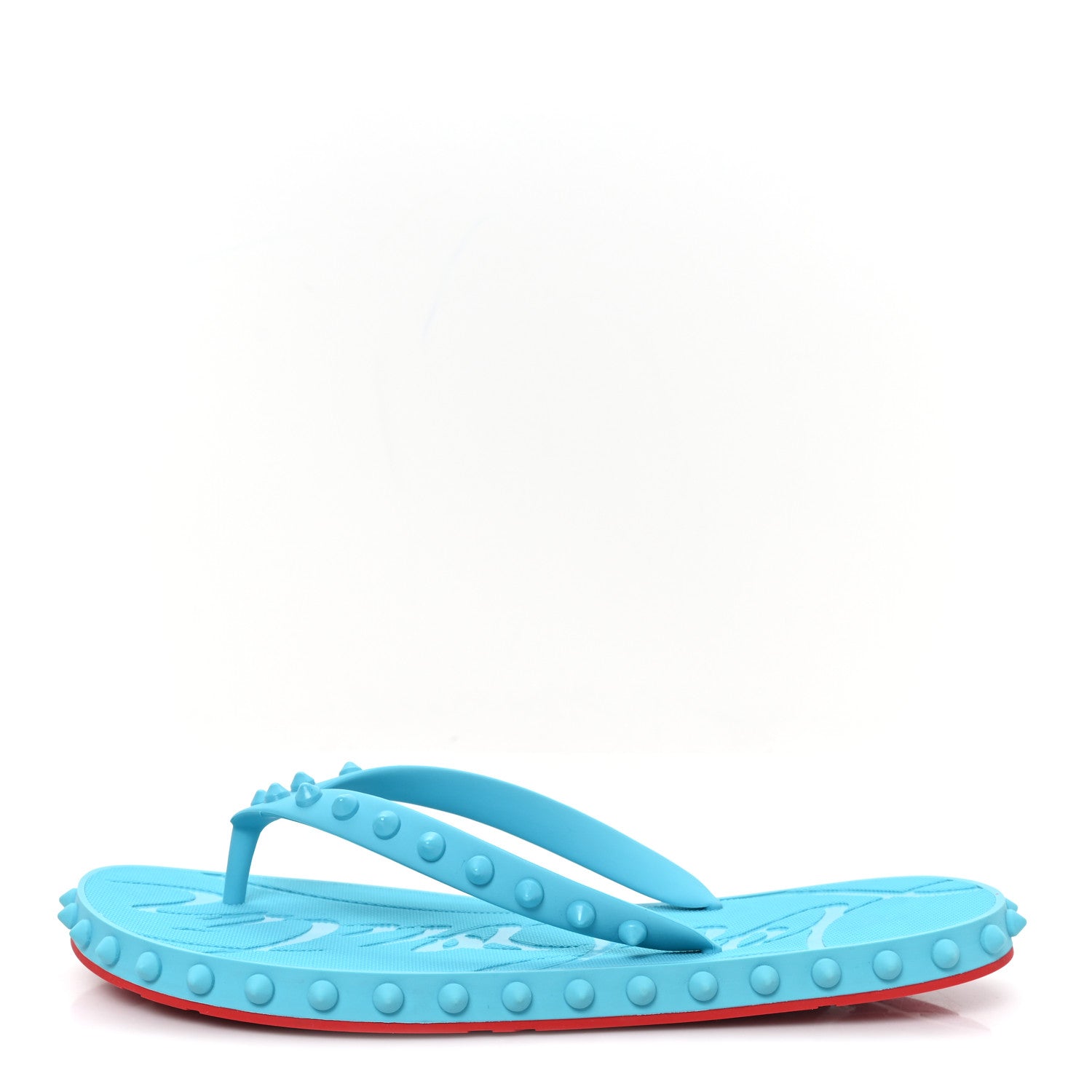 Christian Louboutin Rubber Spike Loubi Donna Flip Flop 38 Blue