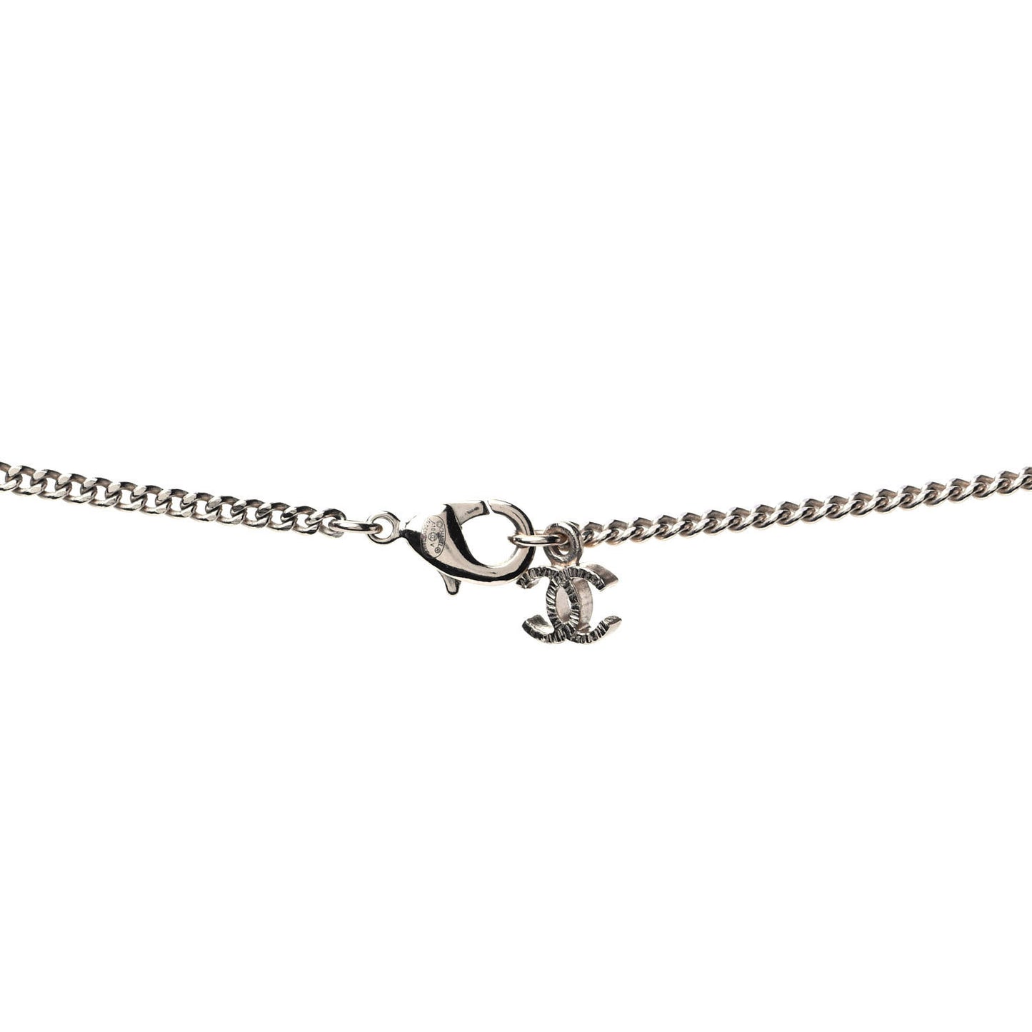Baguette Crystal CC Pendant Necklace Light Gold