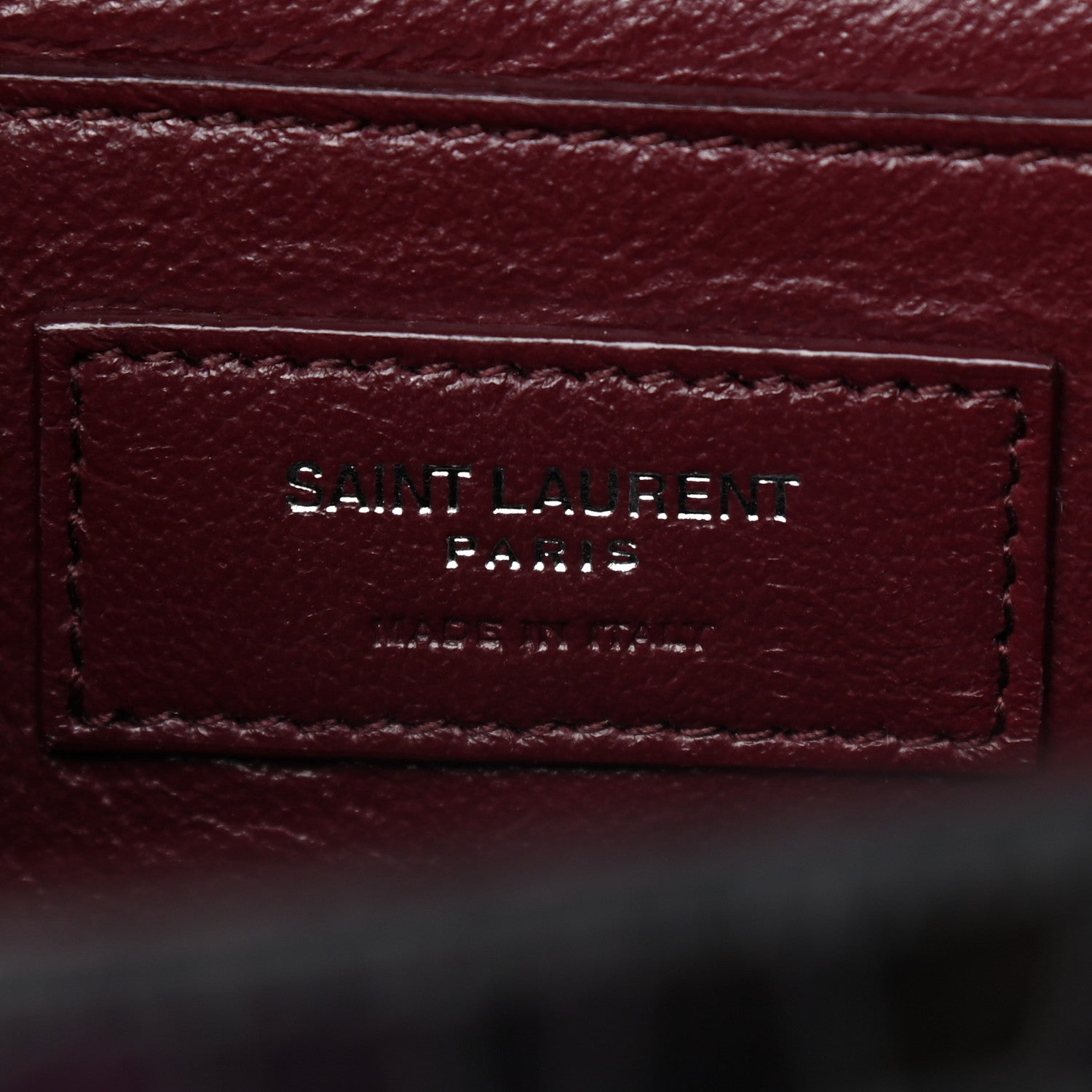 Saint Laurent Calfskin Crocodile Embossed Medium Classic Monogram Cassandra Top Handle Black Rouge Legion 6 of 11