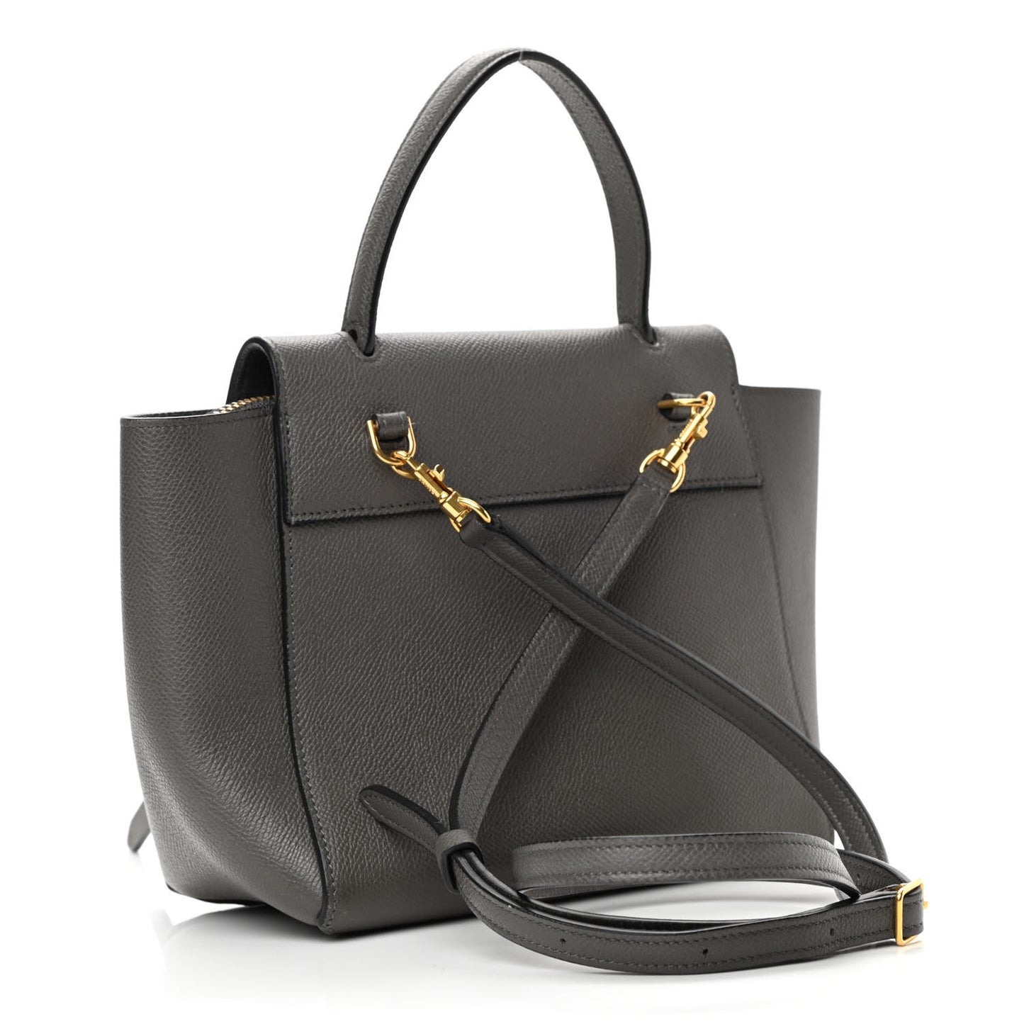 Grained Calfskin Nano Belt Bag Grey