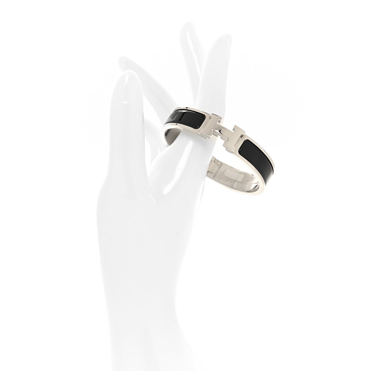Enamel Narrow Clic Clac H Bracelet PM Black