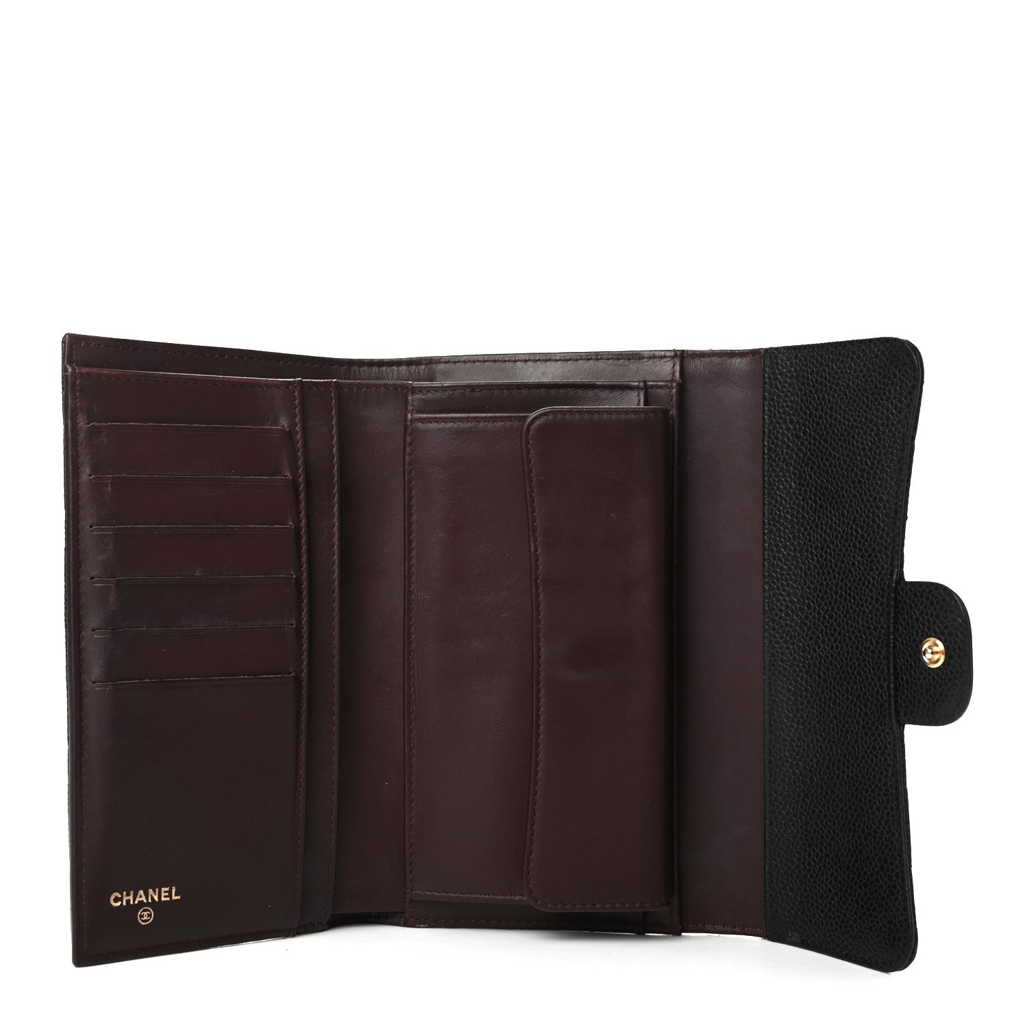 Chanel Caviar Quilted Long Flap Wallet Black 5 of 7