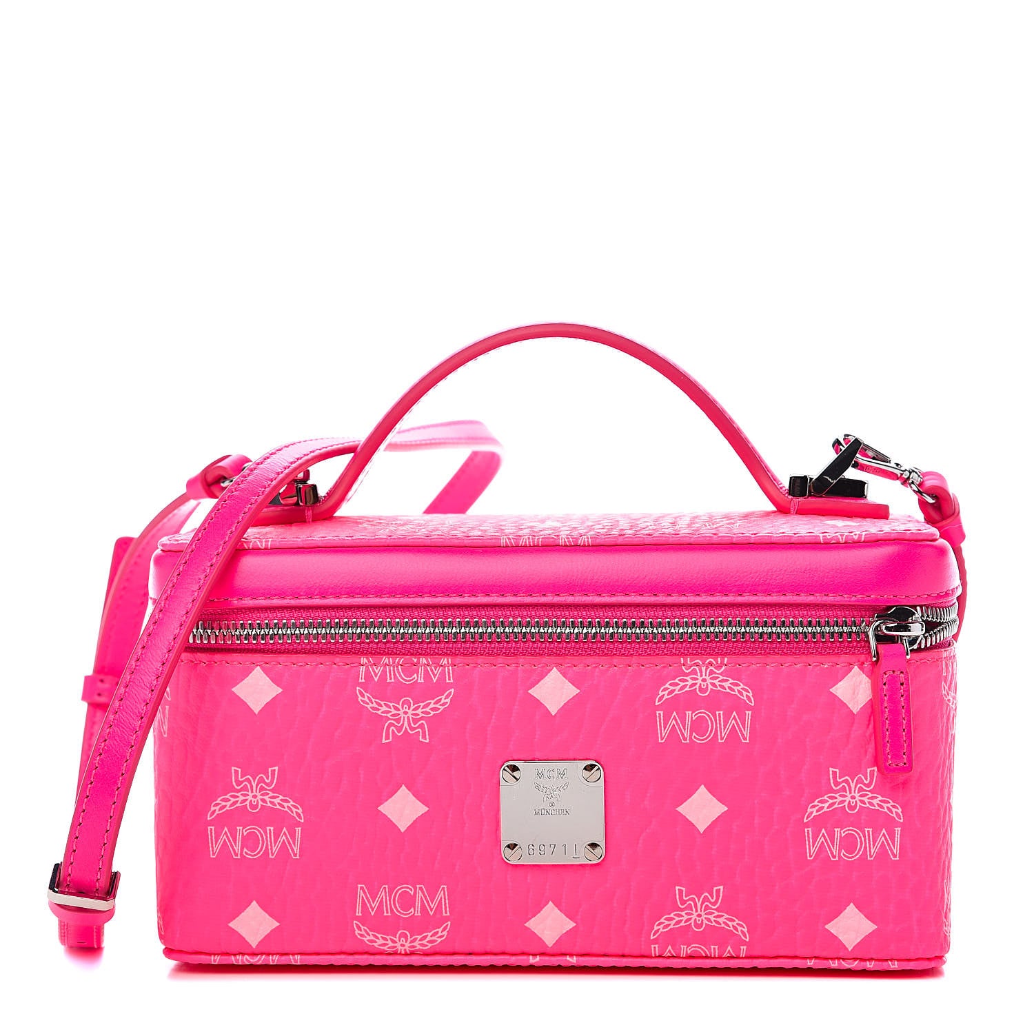 MCM Visetos Vanity Case Neon Pink 521531 – FASHIONPHILE