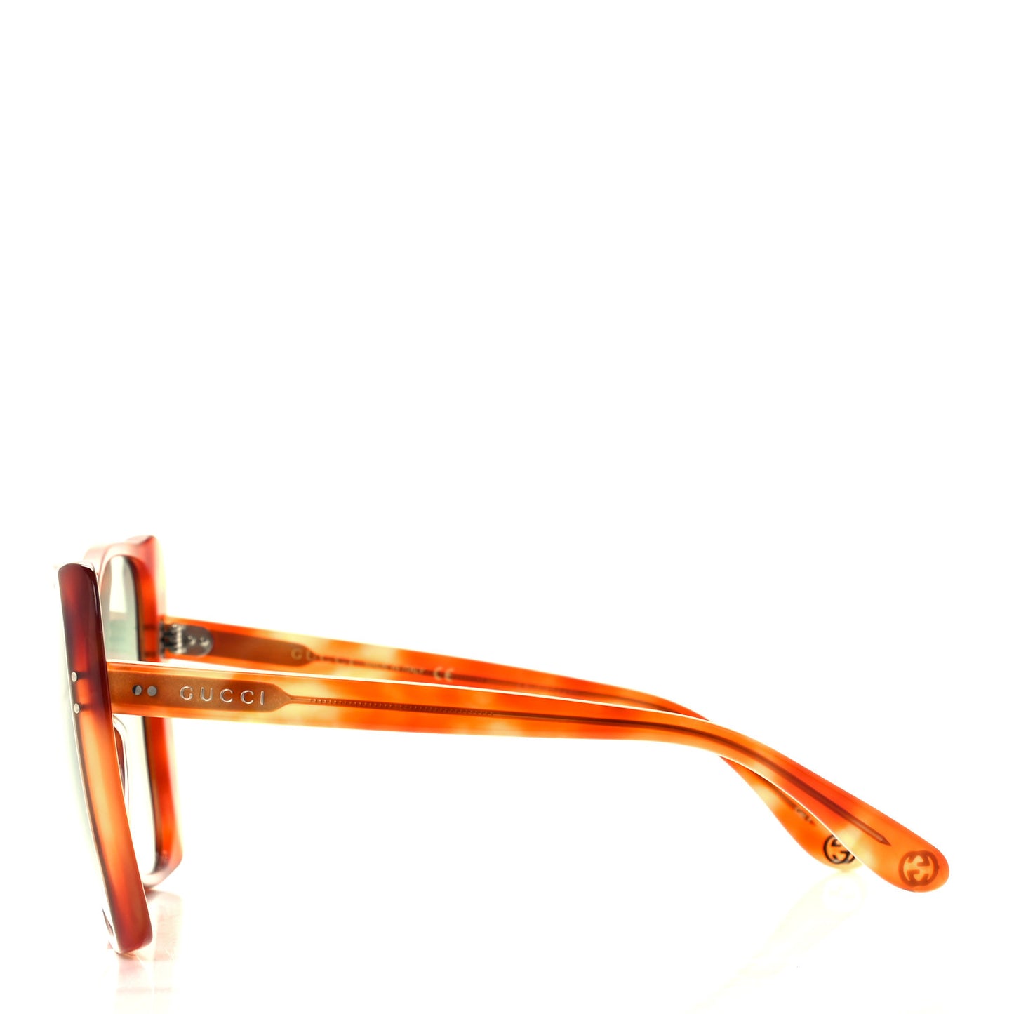Acetate Oversize Square Frame GG0471S Sunglasses Havana Green