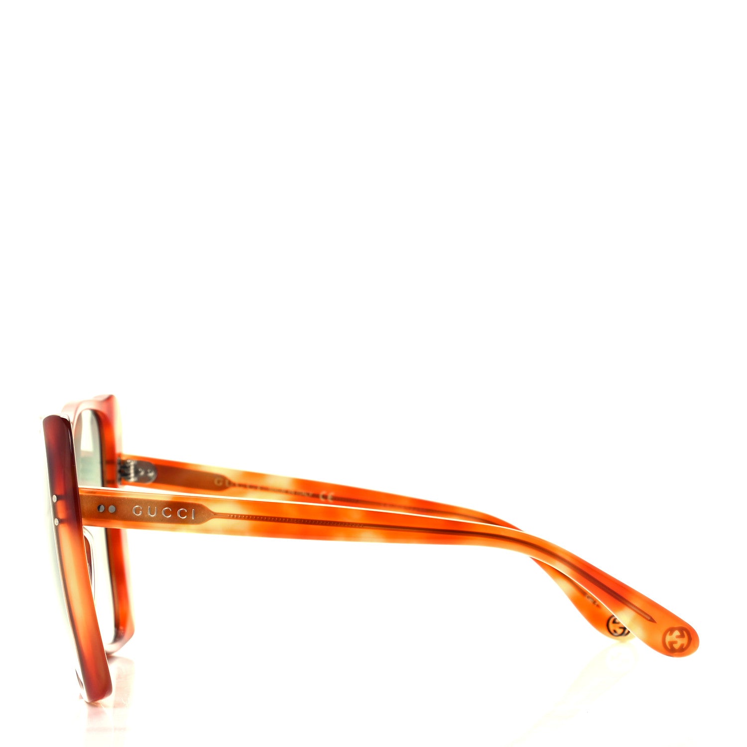 Gucci Acetate Oversize Square Frame GG0471S Sunglasses Havana Green 3 of 7