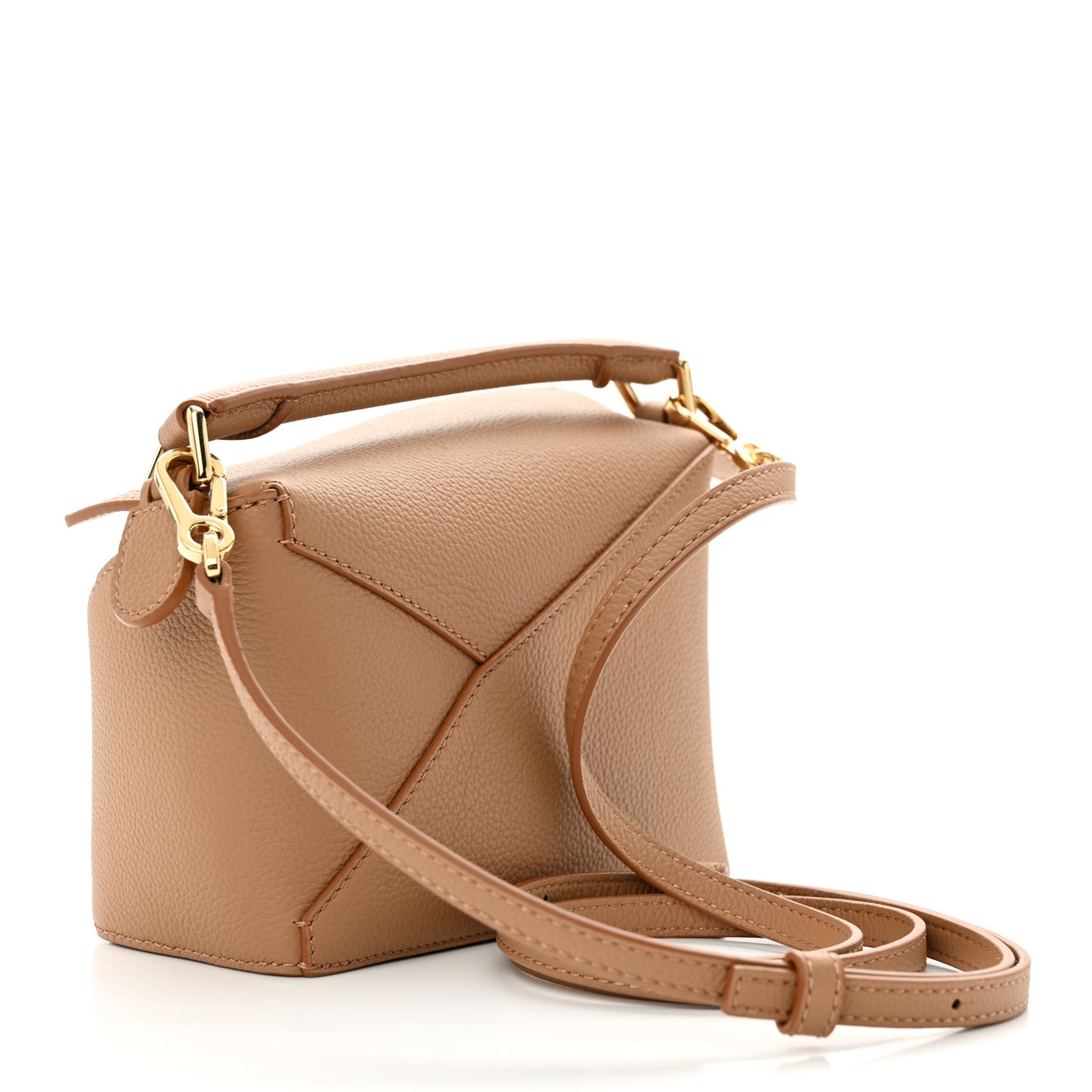 Calfskin Mini Puzzle Edge Bag Toffee