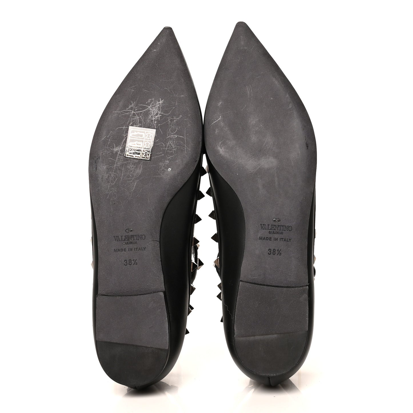 Nappa Rockstud Cage Ballerina Flats 38.5 Black