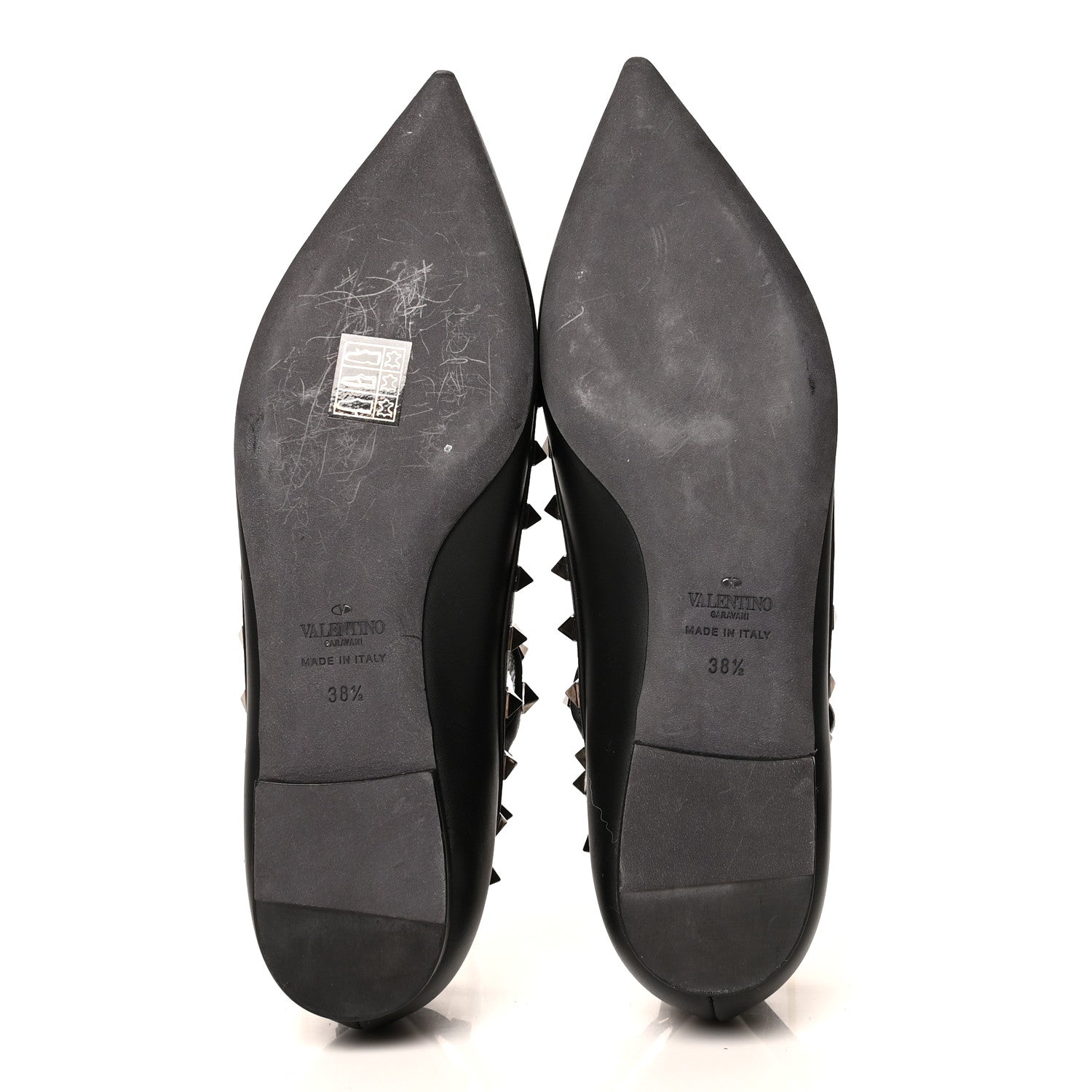 Valentino Garavani Nappa Rockstud Cage Ballerina Flats 38.5 Black 5 of 8