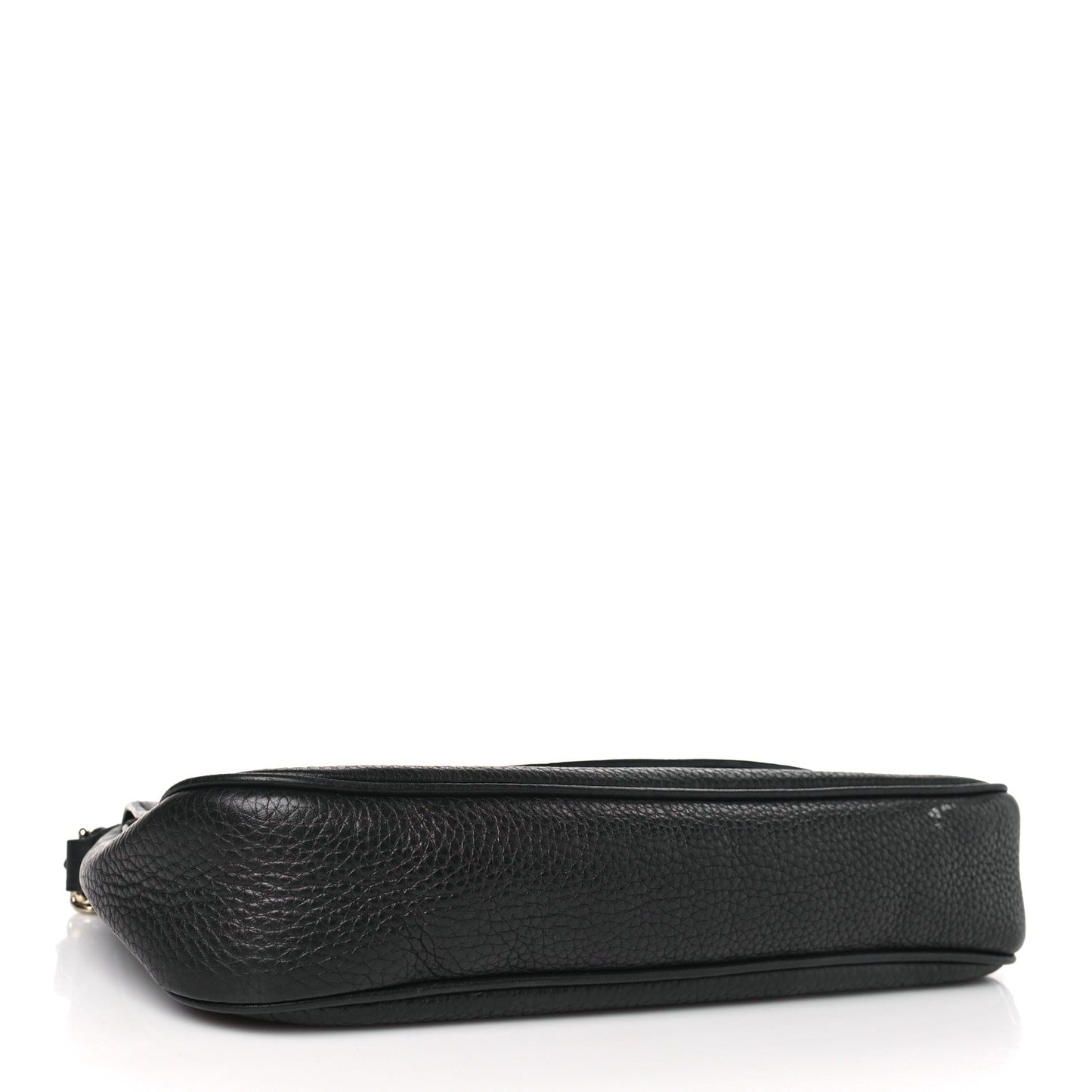 Pebbled Calfskin Medium Soho Flap Crossbody Black
