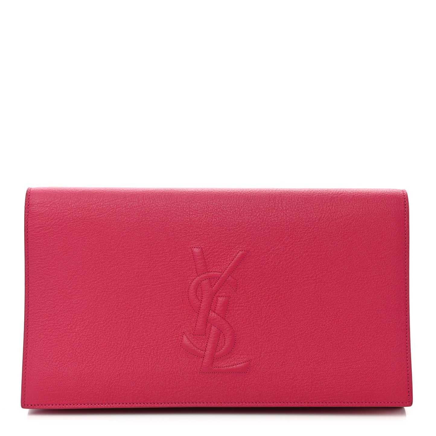 Calfskin Monogram Large Belle De Jour Clutch Lipstick Fuchsia