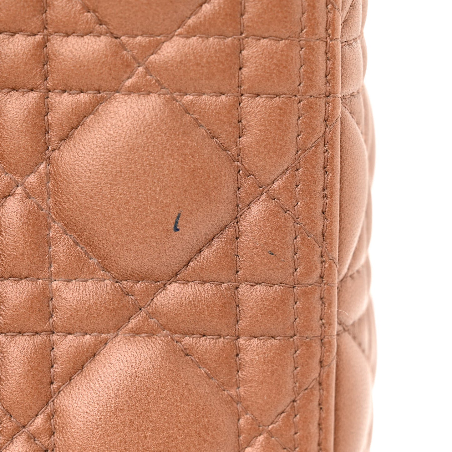 Metallic Lambskin Cannage Large Lady Dior Pink