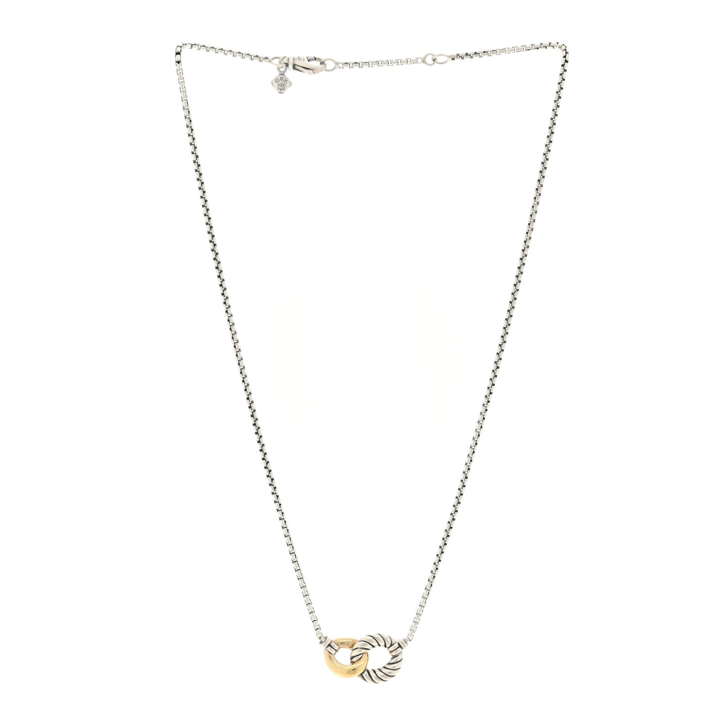 Sterling Silver 18K Yellow Gold Belmont Pendant Necklace