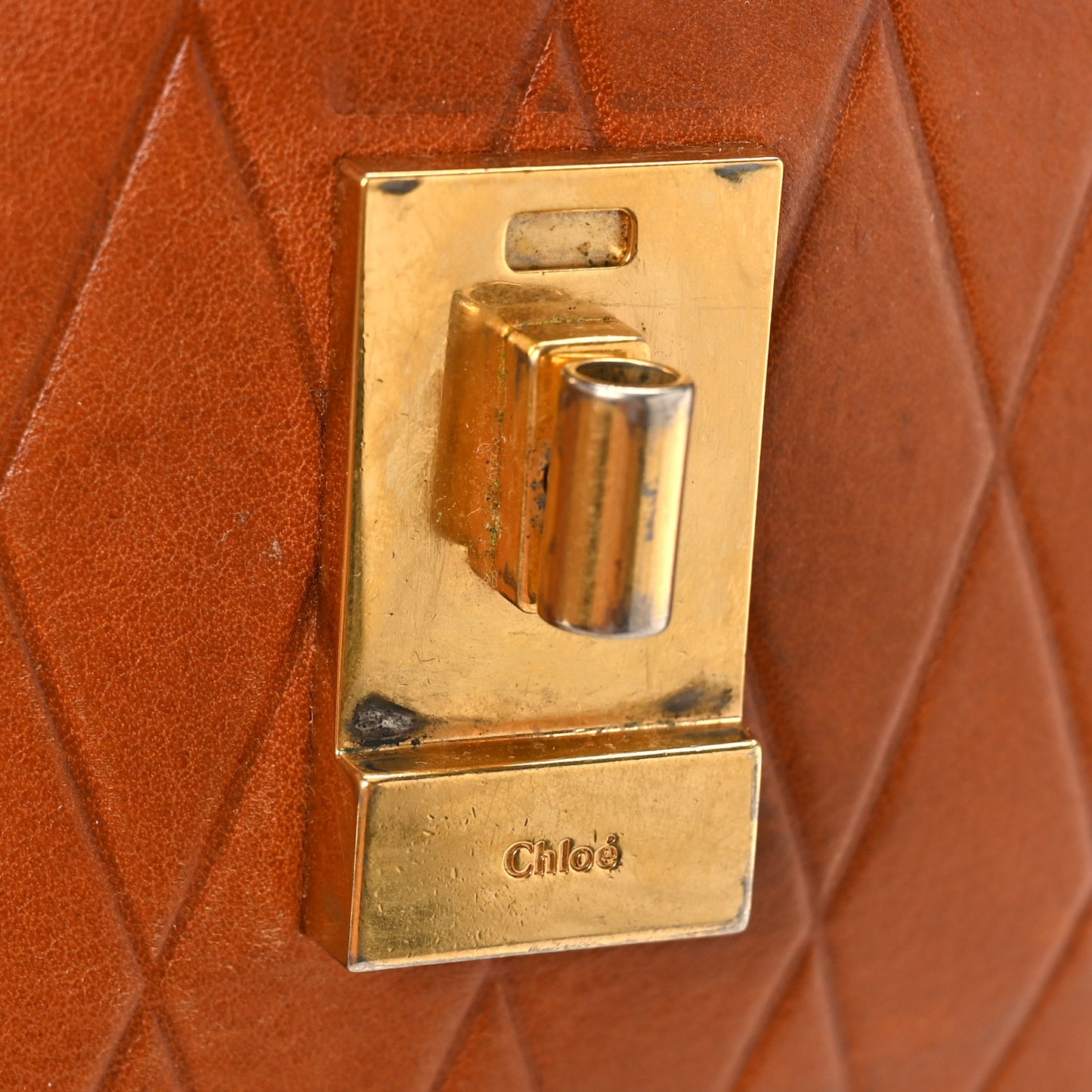 Lambskin Diamond Embossed Small Drew Shoulder Bag Caramel