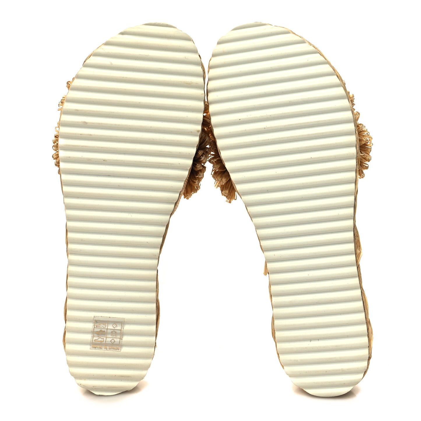 Raffia Slide Sandals 37 Naturale