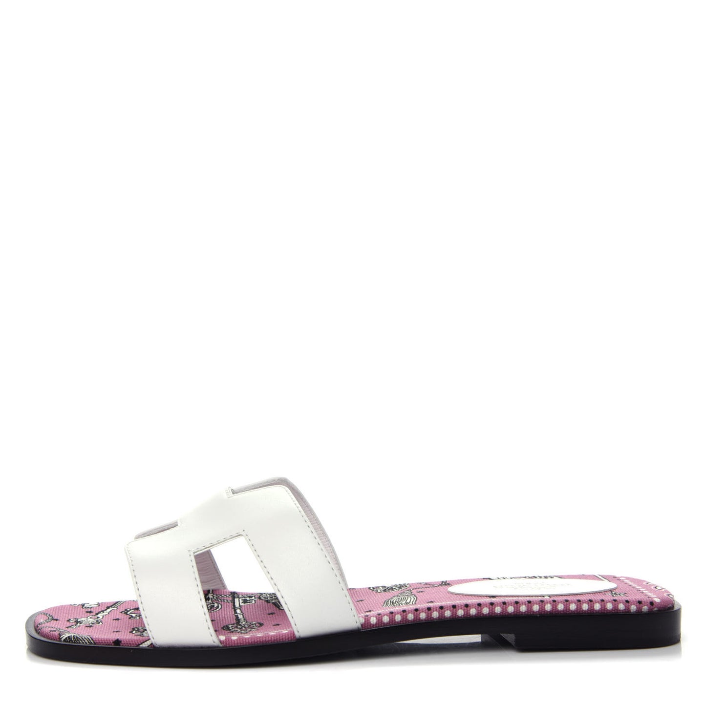 Box Calfskin Bois De Rose Oran Sandals 37.5 White