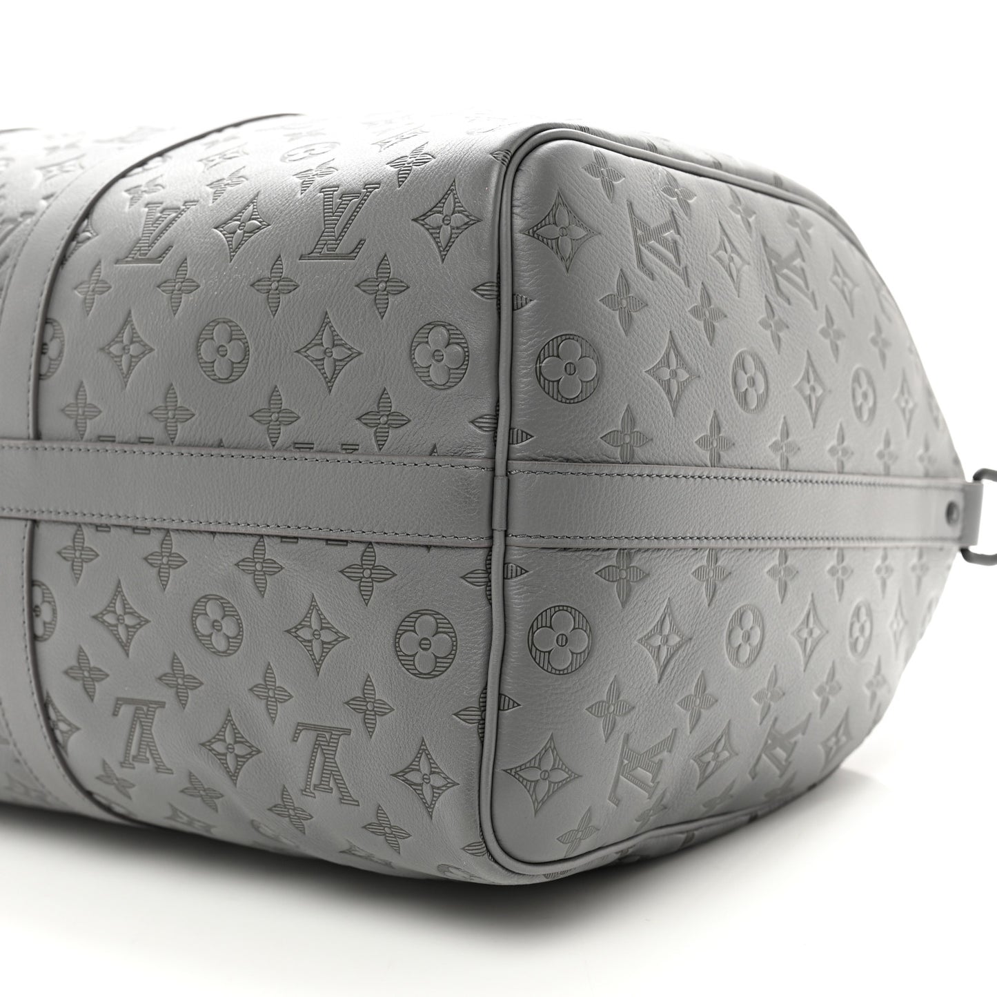 Calfskin Monogram Shadow Keepall Bandouliere 50 Anthracite Gray
