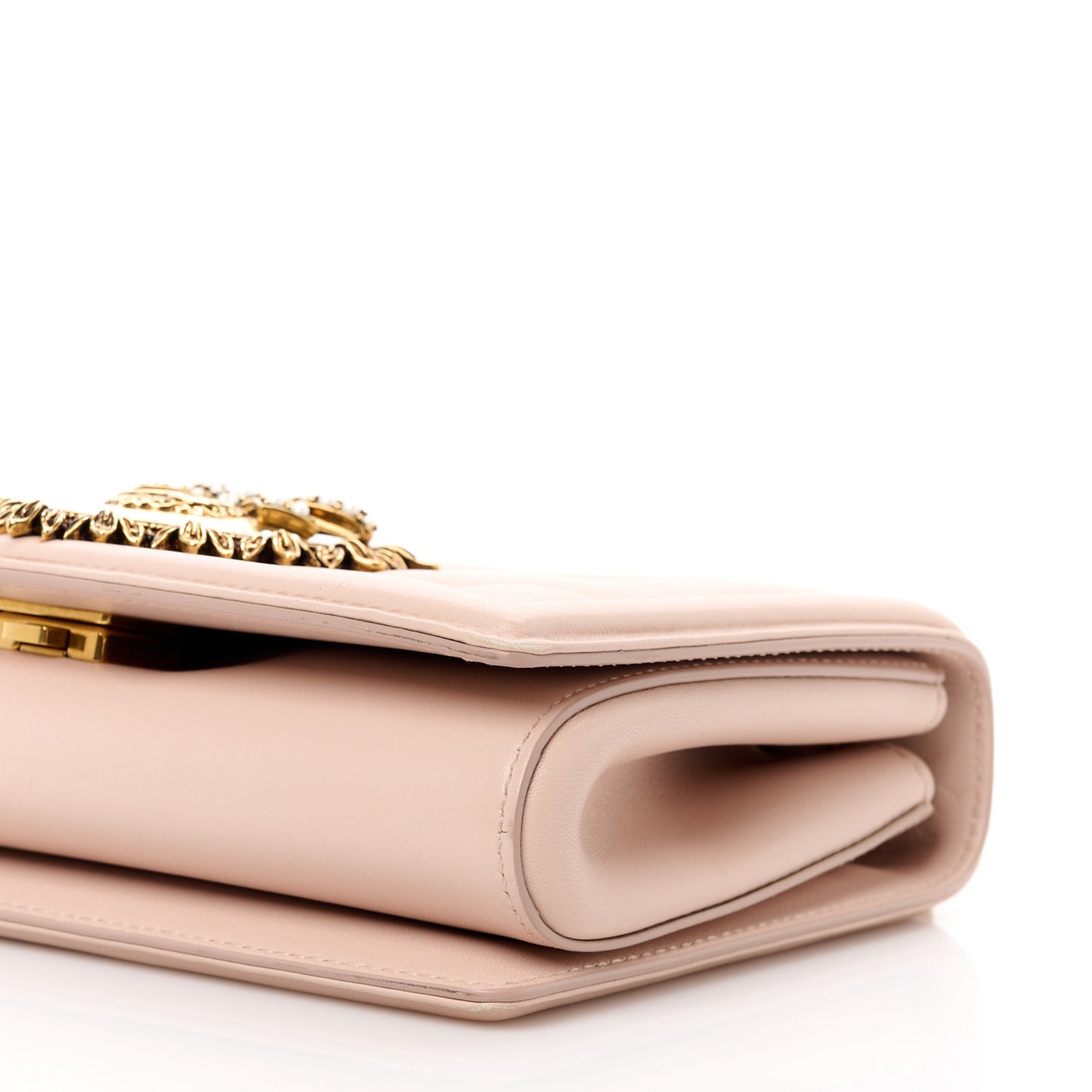 DOLCE & GABBANA Calfskin Medium Devotion Crossbody Bag Cipria