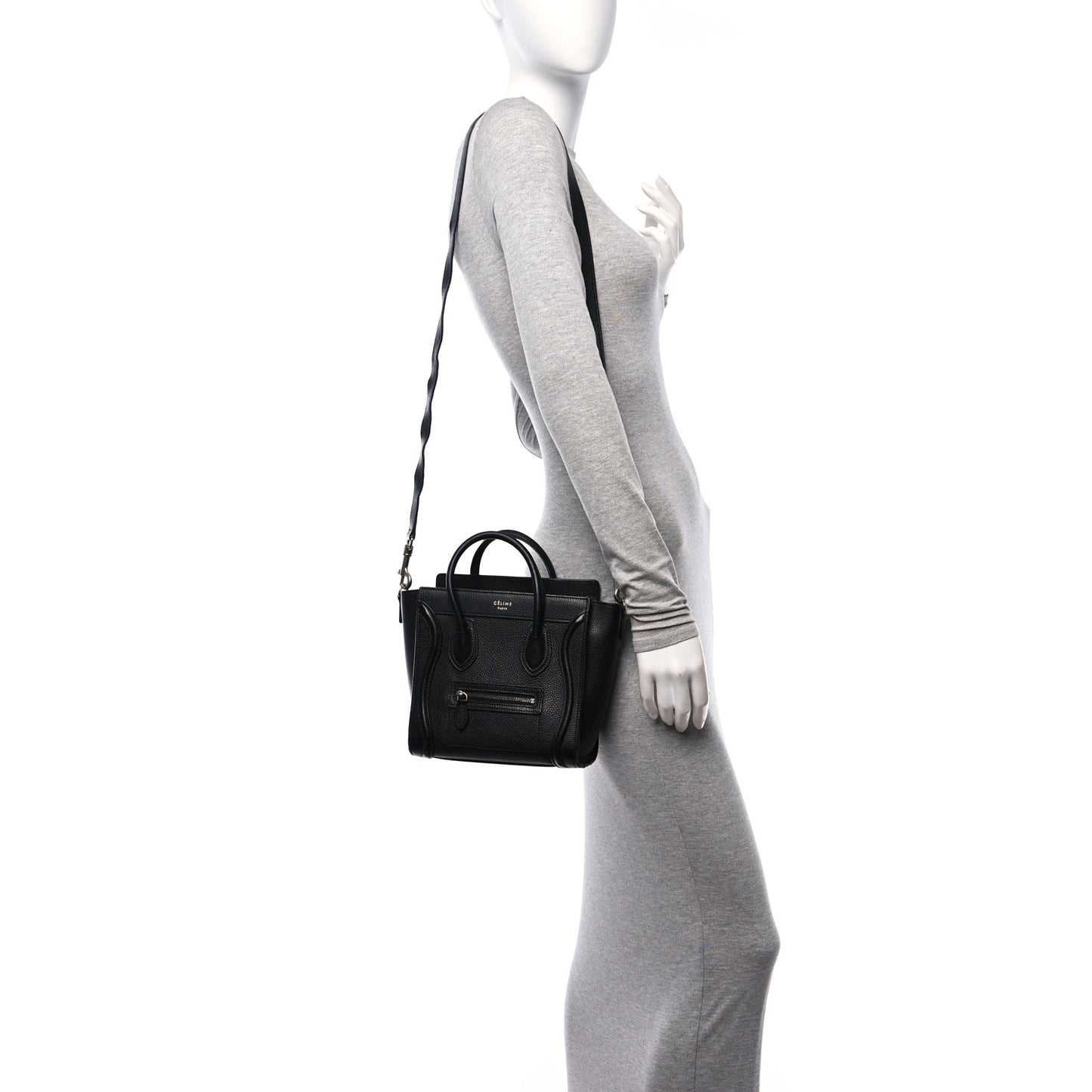 Drummed Calfskin Nano Luggage Black
