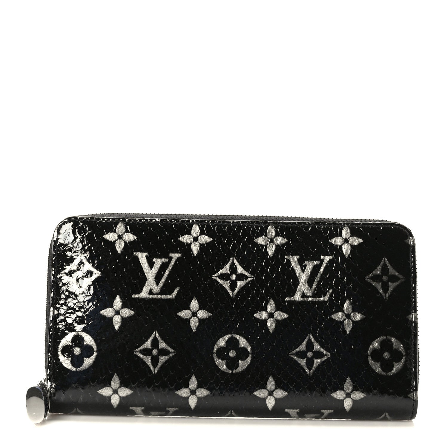 Louis Vuitton Snakeskin Monogram Zippy Padlock Wallet Black