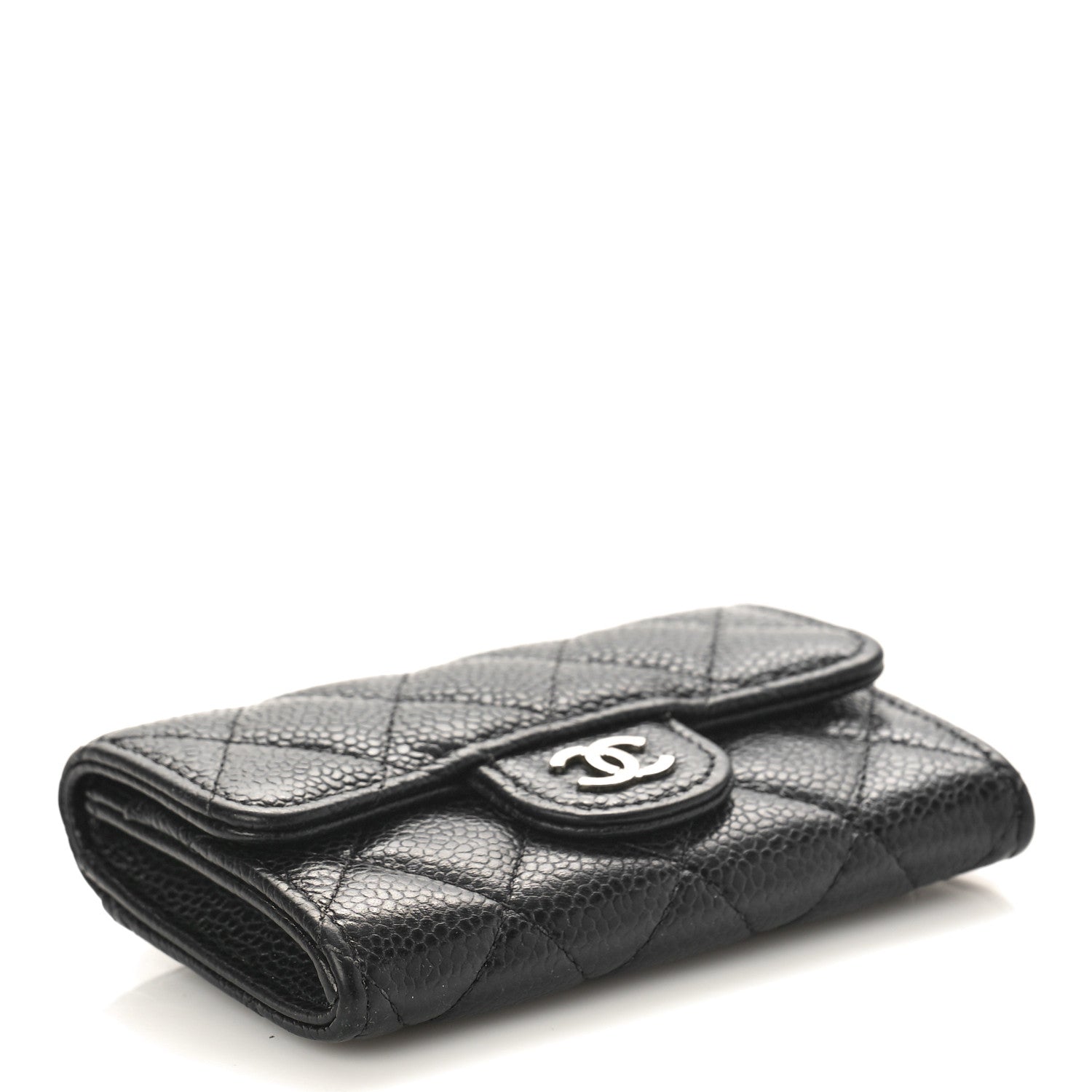 Chanel Caviar Quilted Flap Card Holder Wallet Black 4 of 9