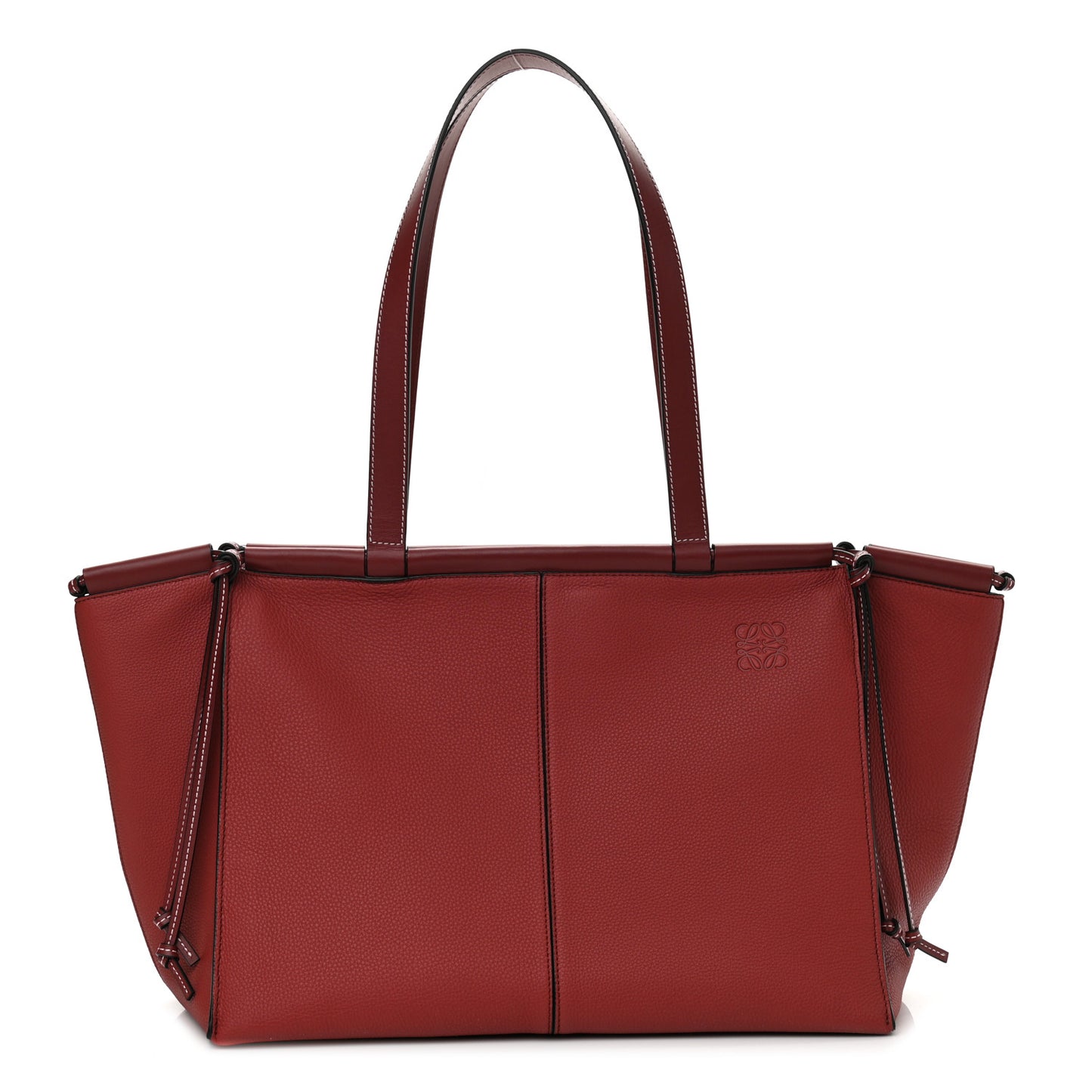 Soft Grained Calfskin Medium Cushion Tote Merlot
