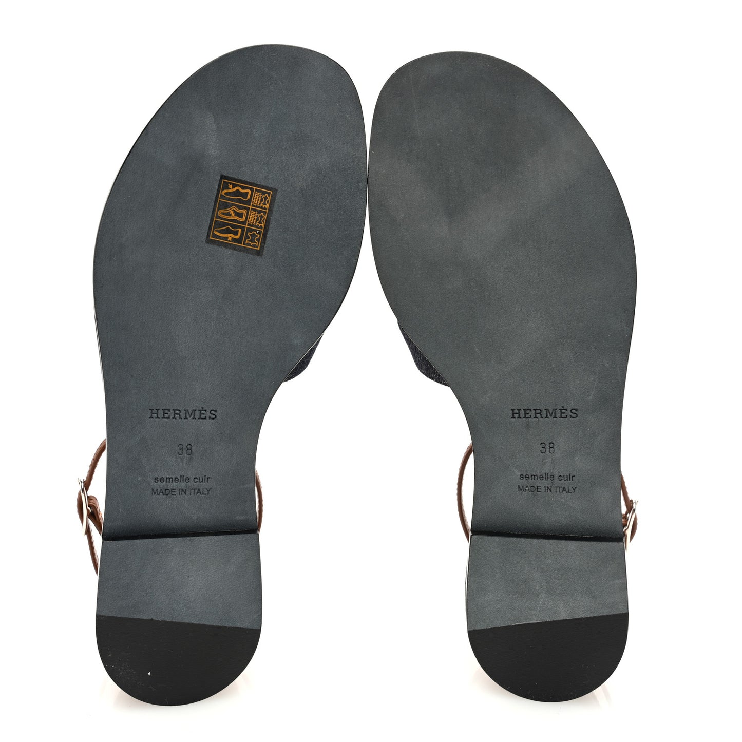 Denim Santorini Sandals 38 Bleu Brut Gold