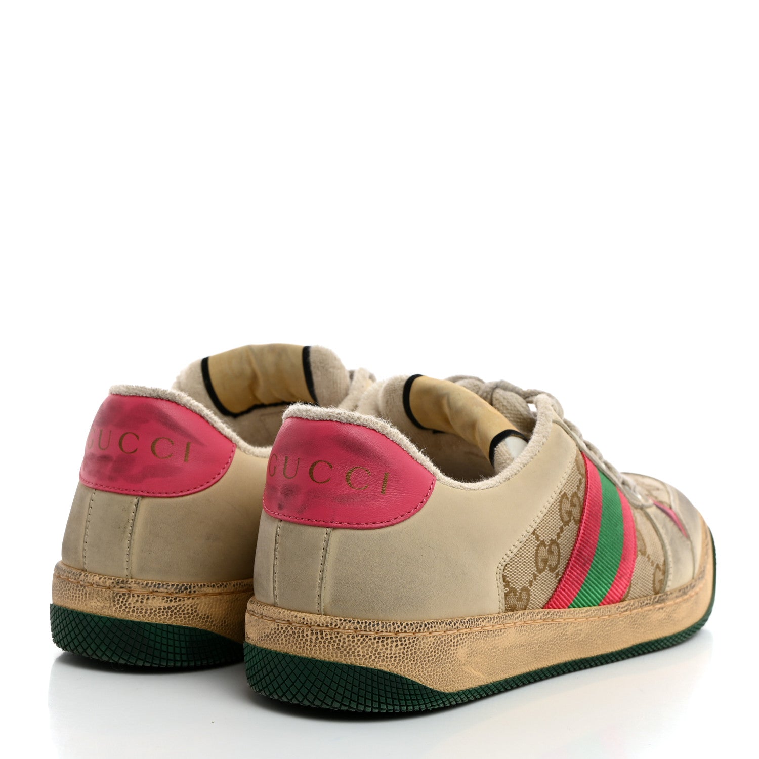 Gucci GG Monogram Nubuck Web Womens Screener Sneakers 39.5 New Sand Dusty Milk Pink 4 of 9