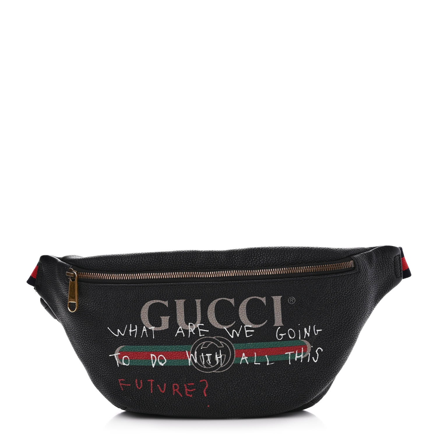 Gucci Grained Calfskin Coco Capitan Logo Belt Bag Black 1 of 15
