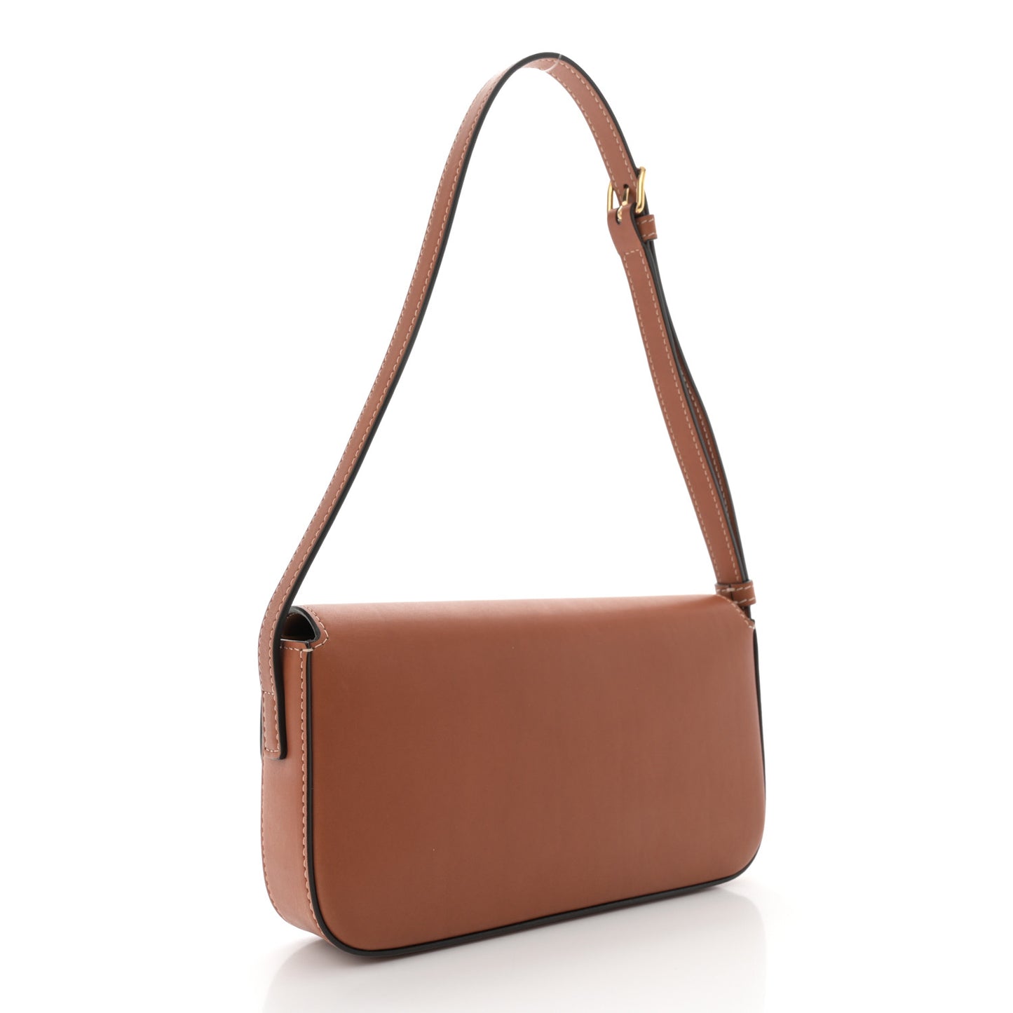 Shiny Calfskin Triomphe Shoulder Bag Tan