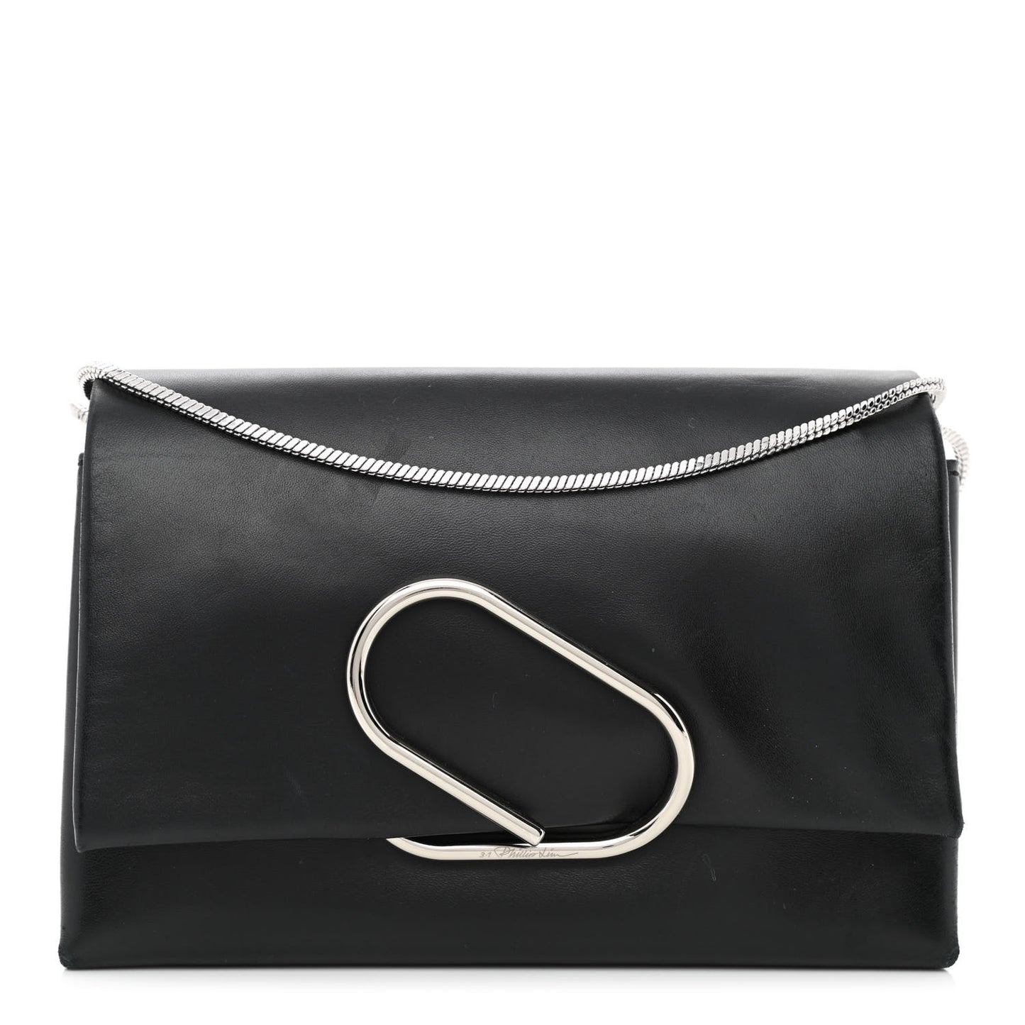 Calfskin Alix Soft Flap Clutch Black