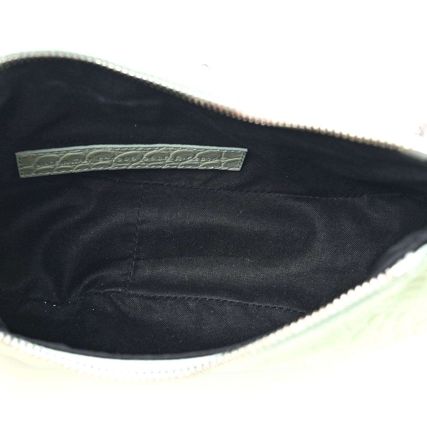 Extra Supple Calfskin Crocodile Embossed Le Cagole Shoulder Bag XS Light Green