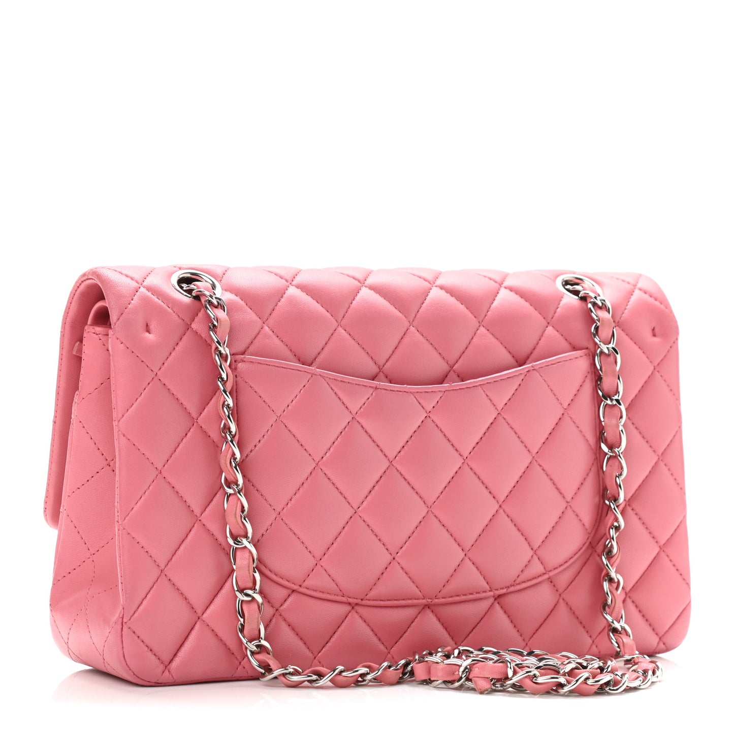 Lambskin Quilted Medium Double Flap Pink