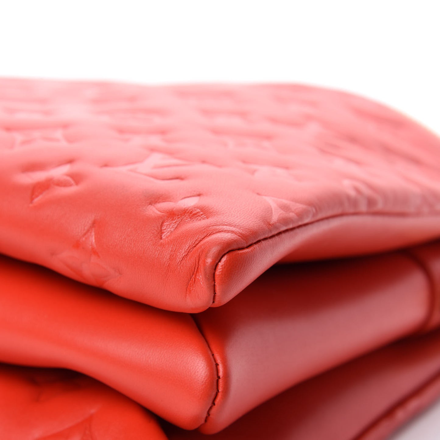 Lambskin Embossed Monogram Coussin PM Red