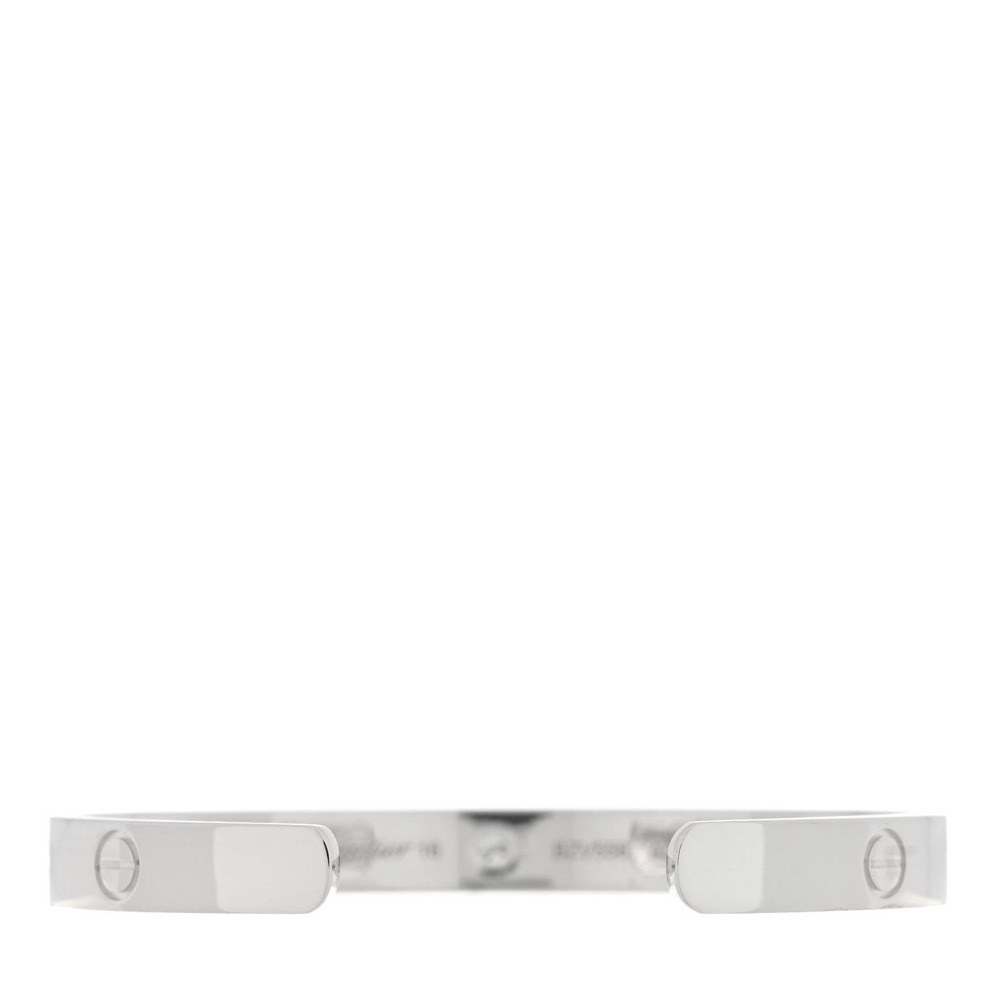 18K White Gold 1 Diamond LOVE Cuff Bracelet 16