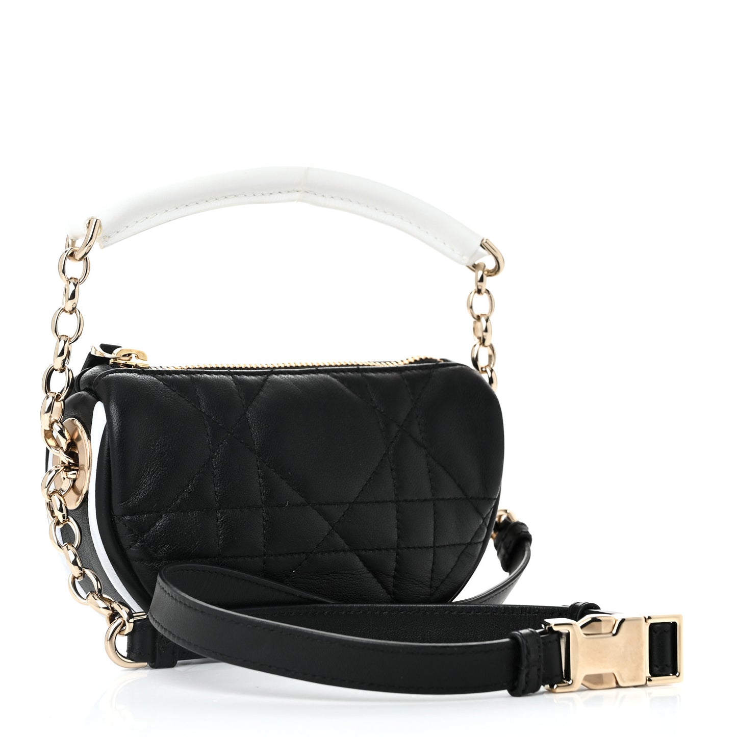 Lambskin Cannage Micro Dior Vibe Hobo Bag Black
