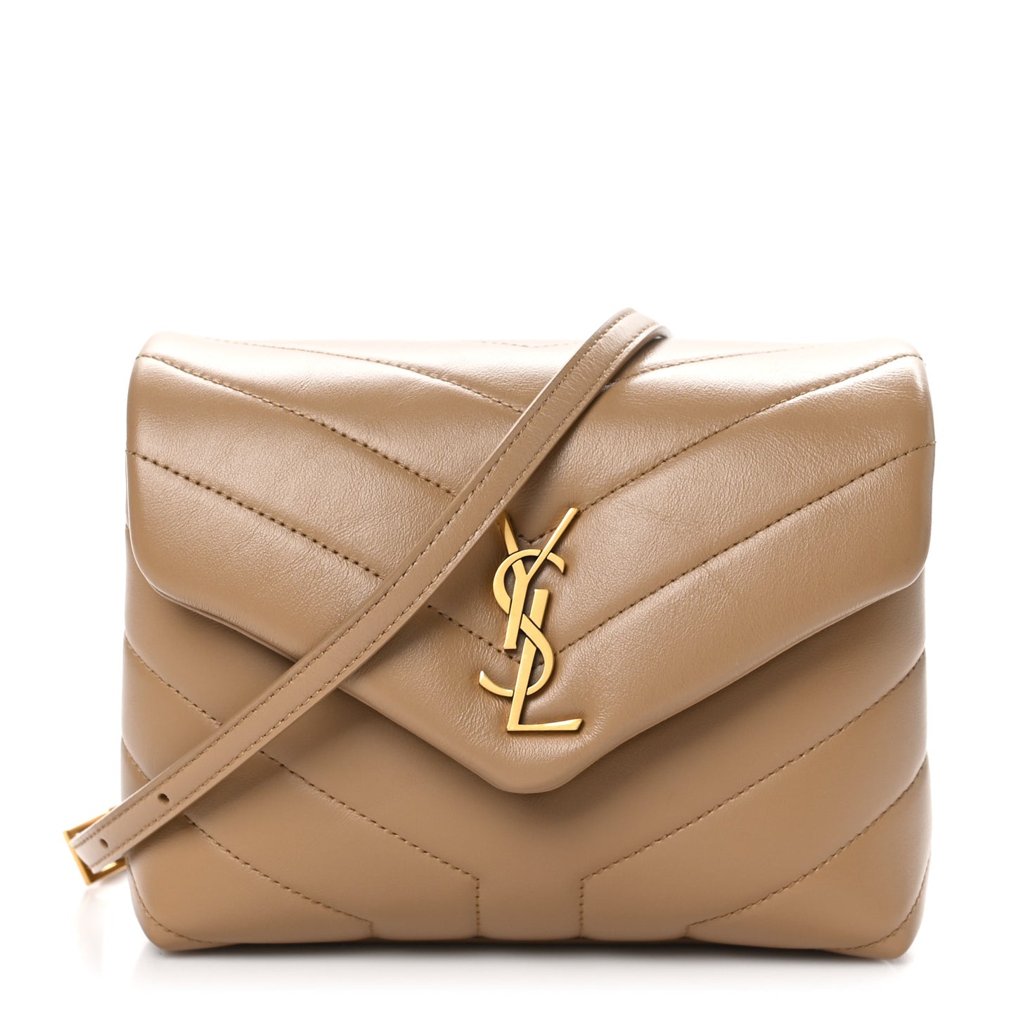 Calfskin Y Quilted Monogram Toy Loulou Crossbody Bag Latte