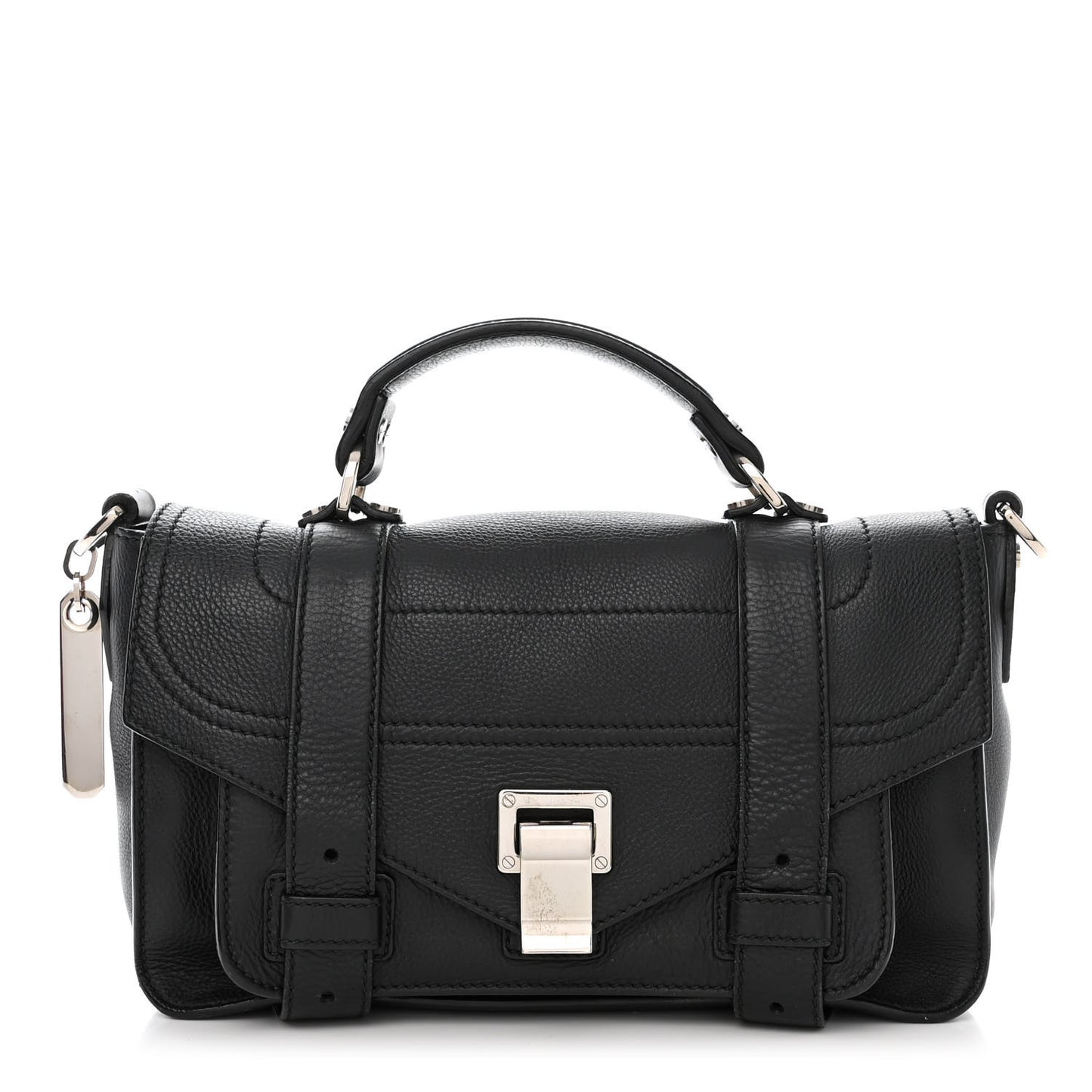 Grained Calfskin Tiny PS1 Satchel Black