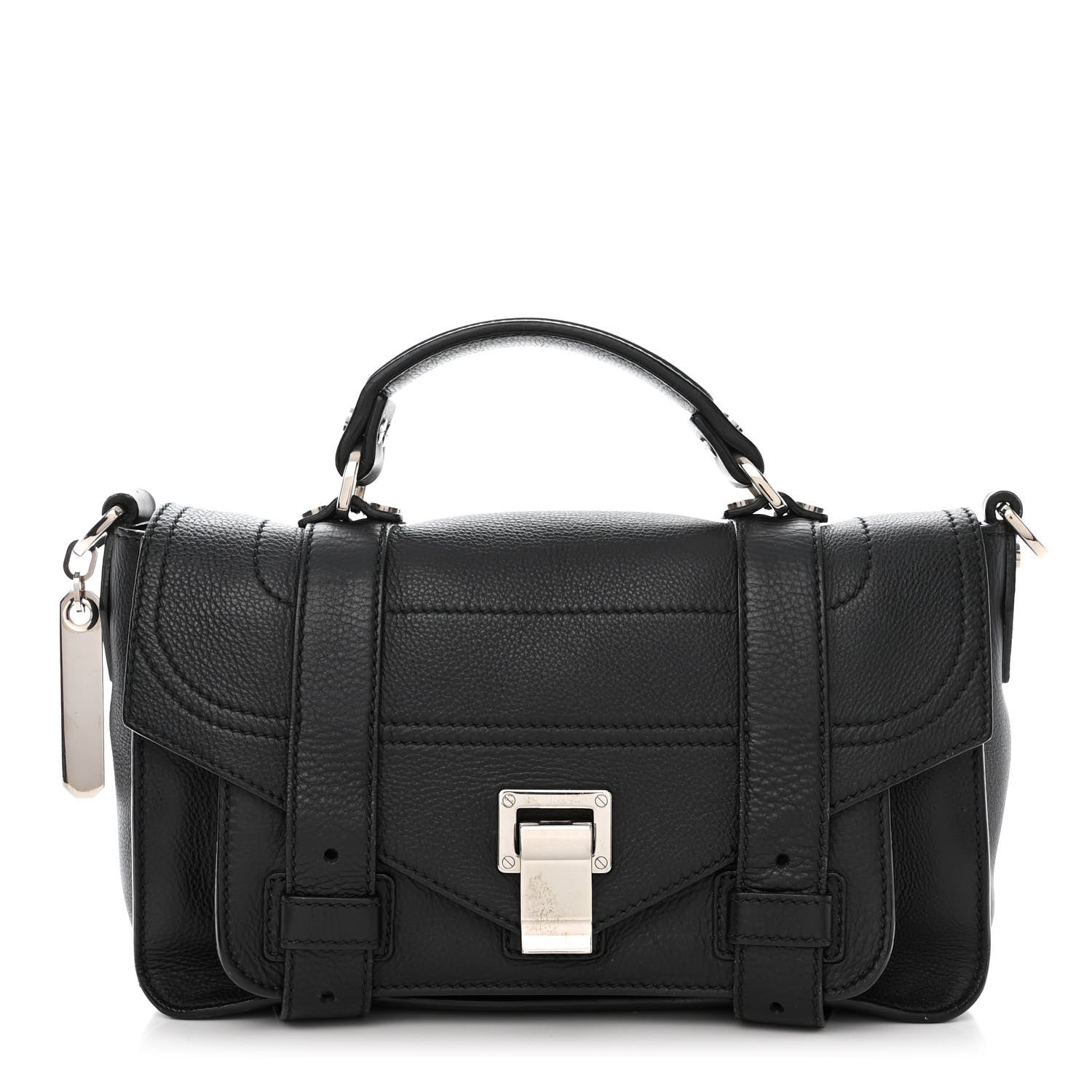 Proenza Schouler Grained Calfskin Tiny PS1 Satchel Black 1 of 11