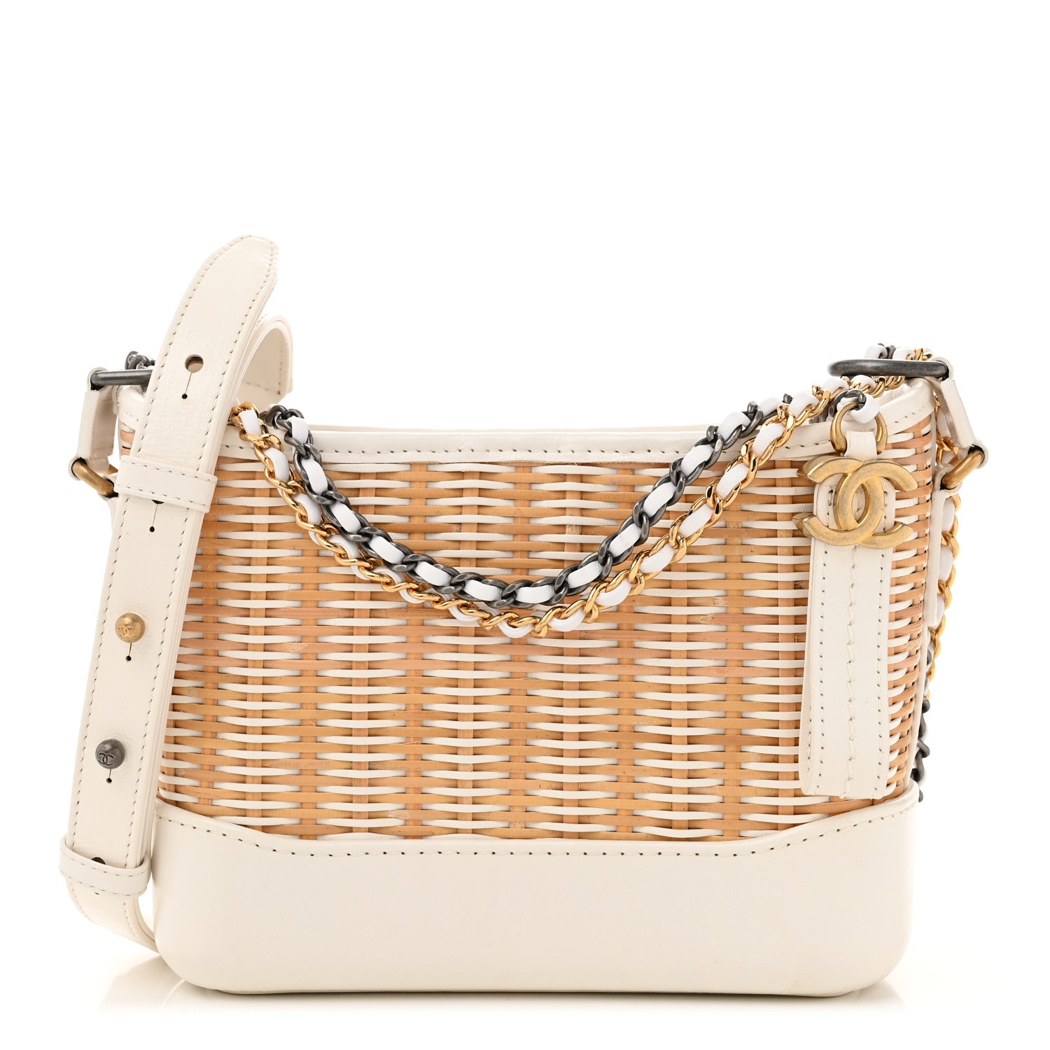 Chanel Rattan Calfskin Small Gabrielle Hobo Beige Ivory 1677290