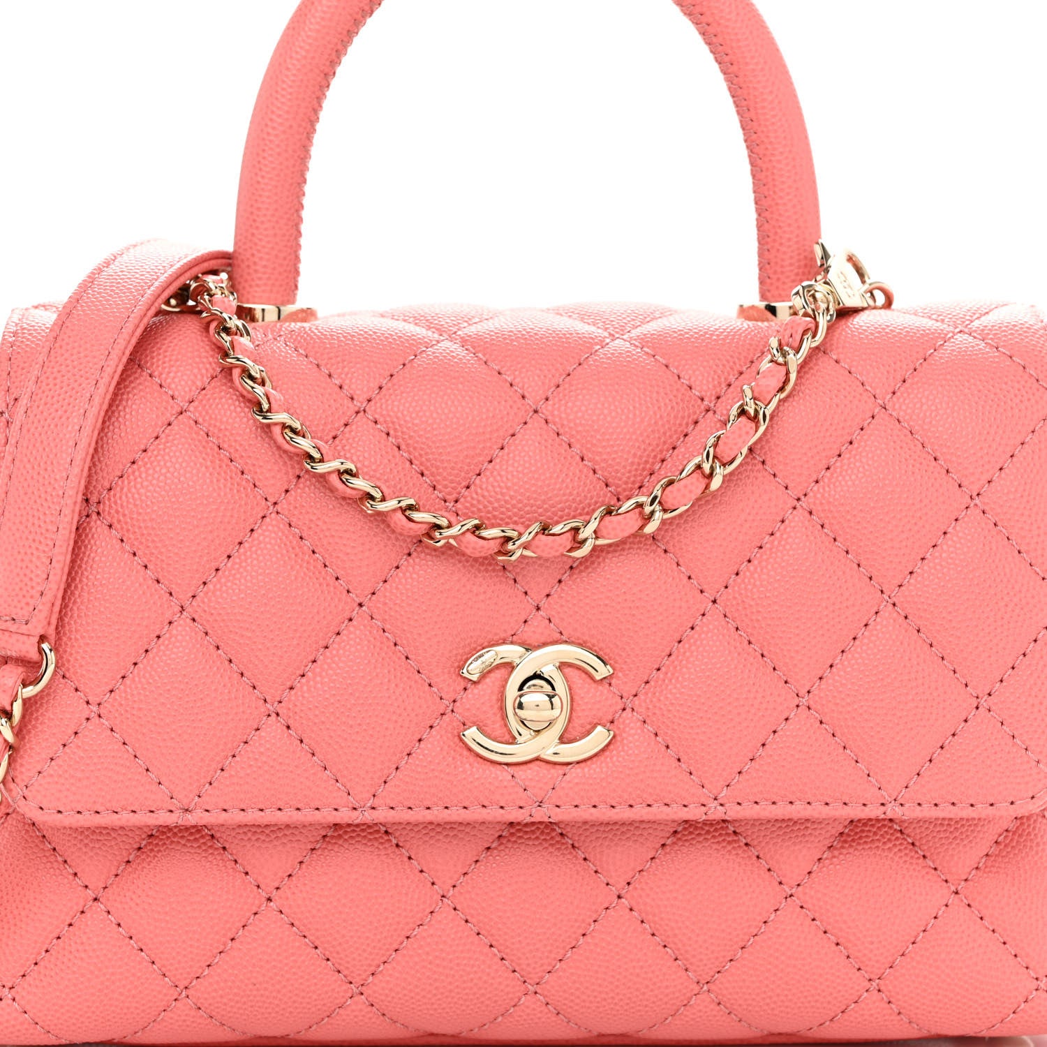 Chanel Caviar Quilted Mini Coco Handle Flap Pink 8 of 10