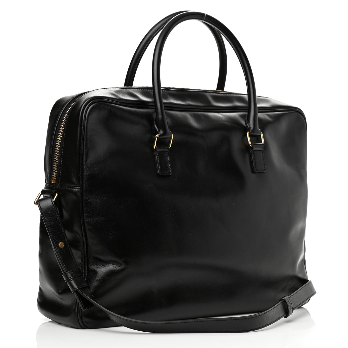 Calfskin Small Classic Duffle Briefcase Black