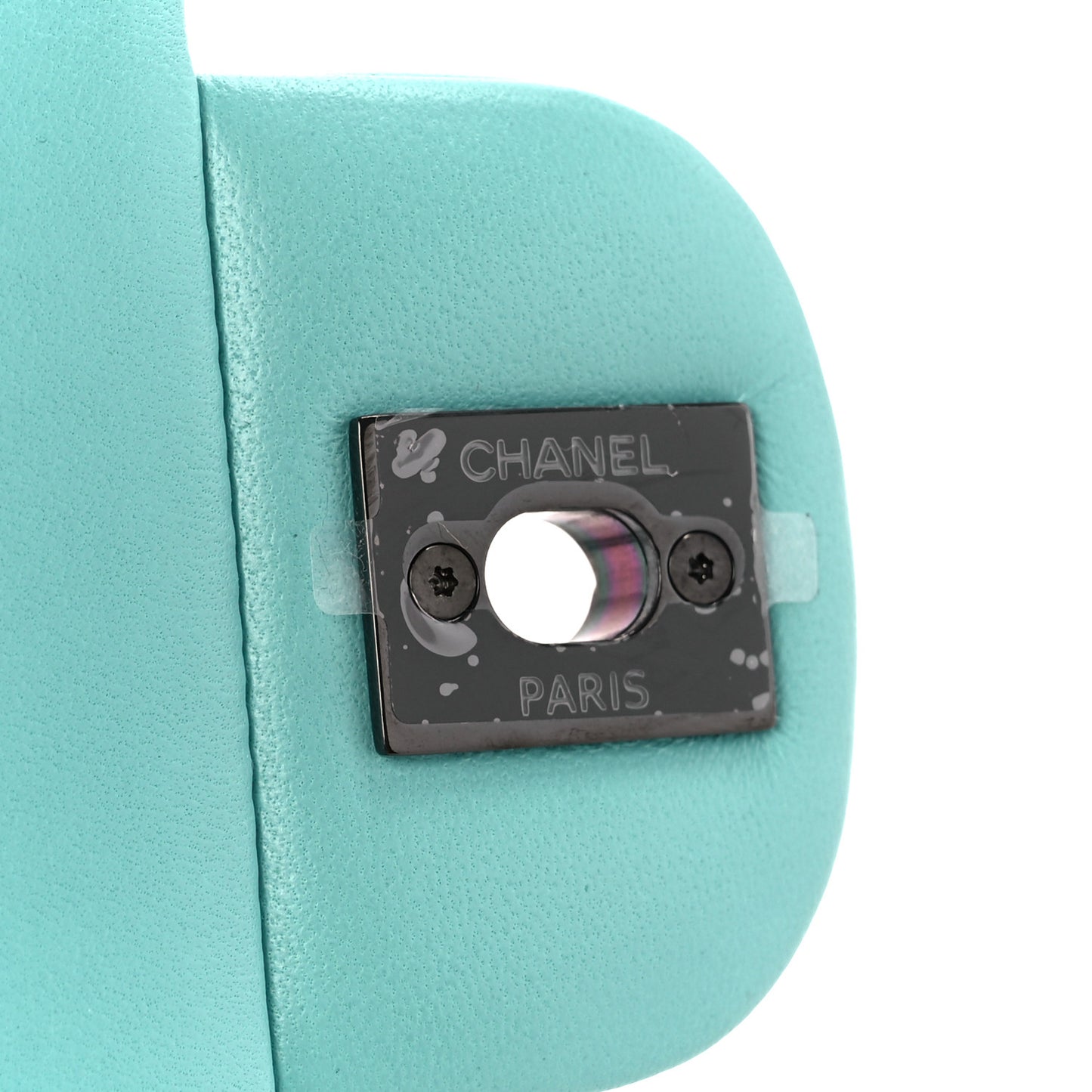 Lambskin Quilted Mini Rectangular Flap Turquoise