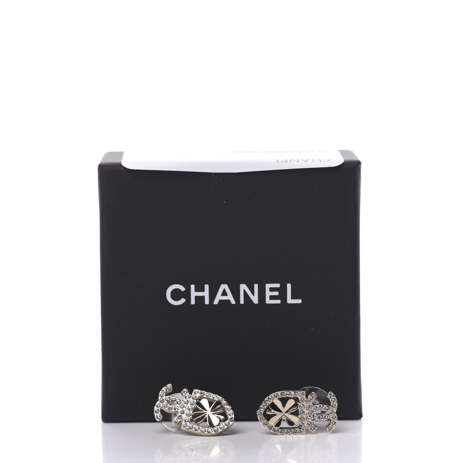 Chanel Crystal CC Sergeant Earrings Gold 5 of 5