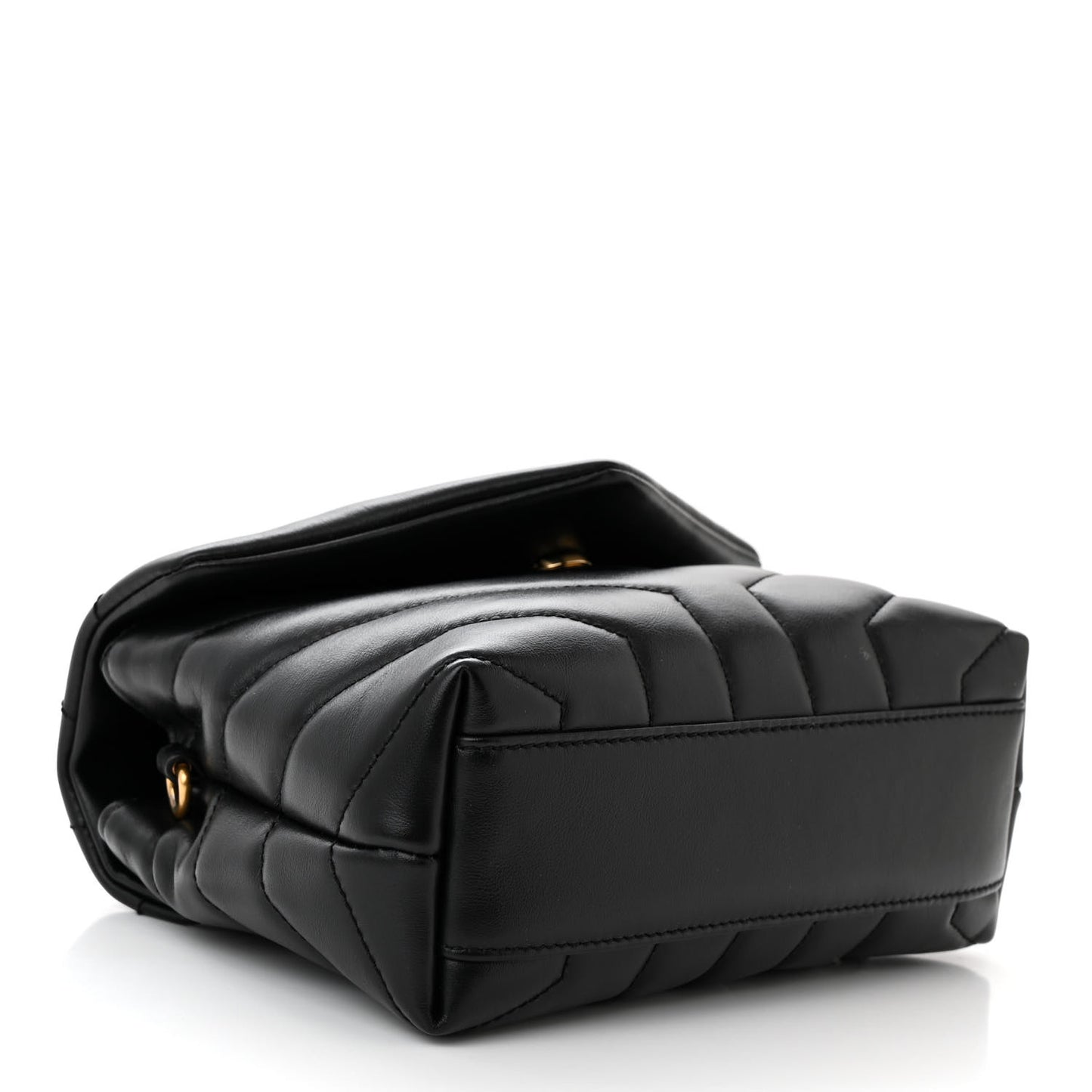 Calfskin Y Quilted Monogram Toy Loulou Crossbody Bag Black