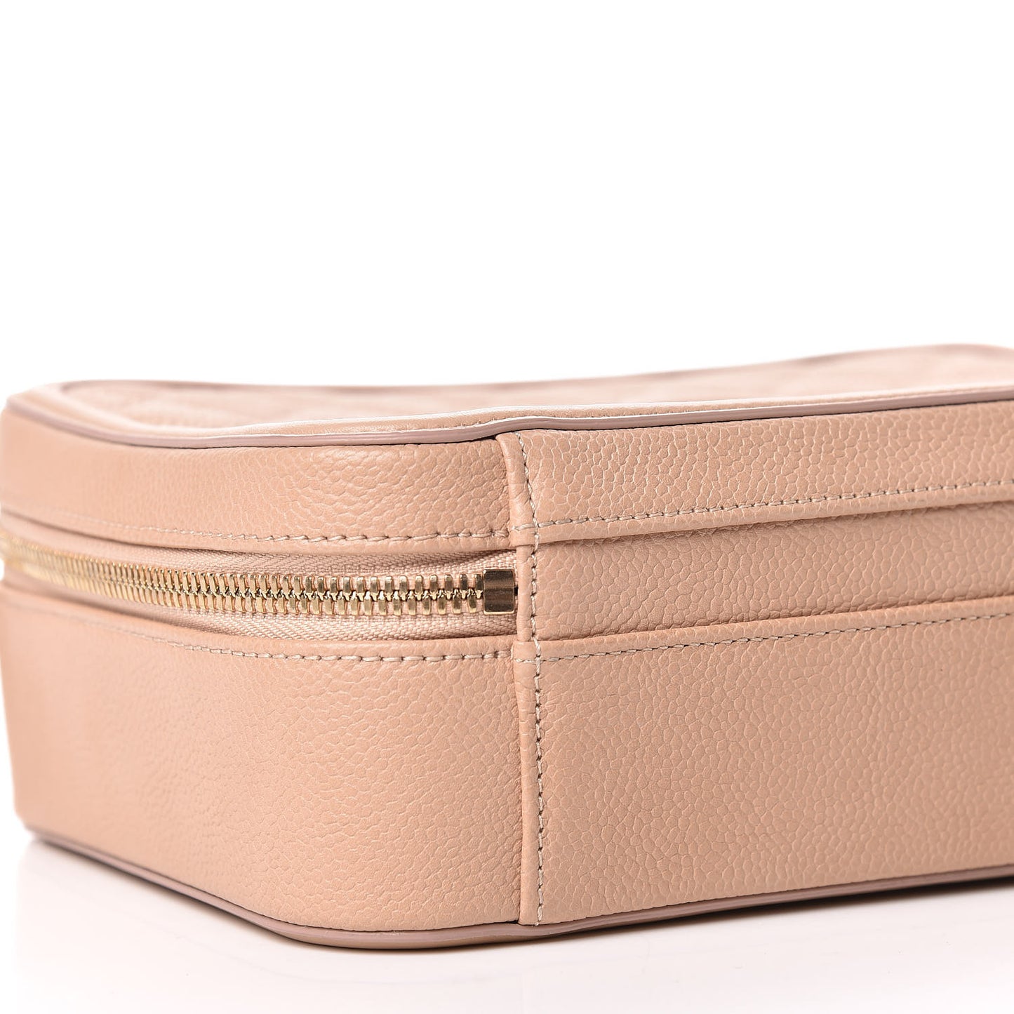 Caviar Quilted Medium CC Filigree Vanity Case Beige