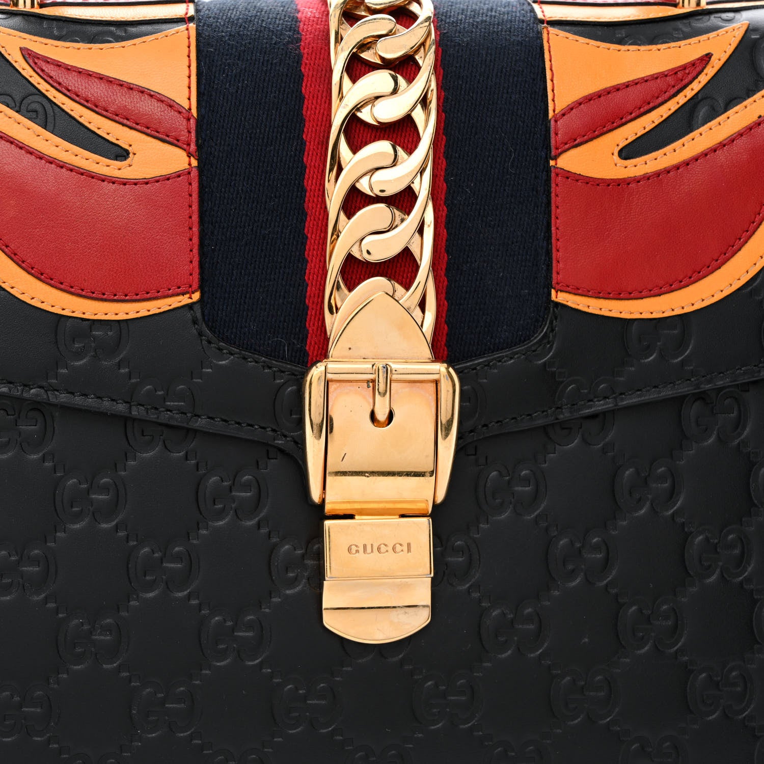 Gucci Guccissima Signature Medium Sylvie Top Handle Bag Black 8 of 19