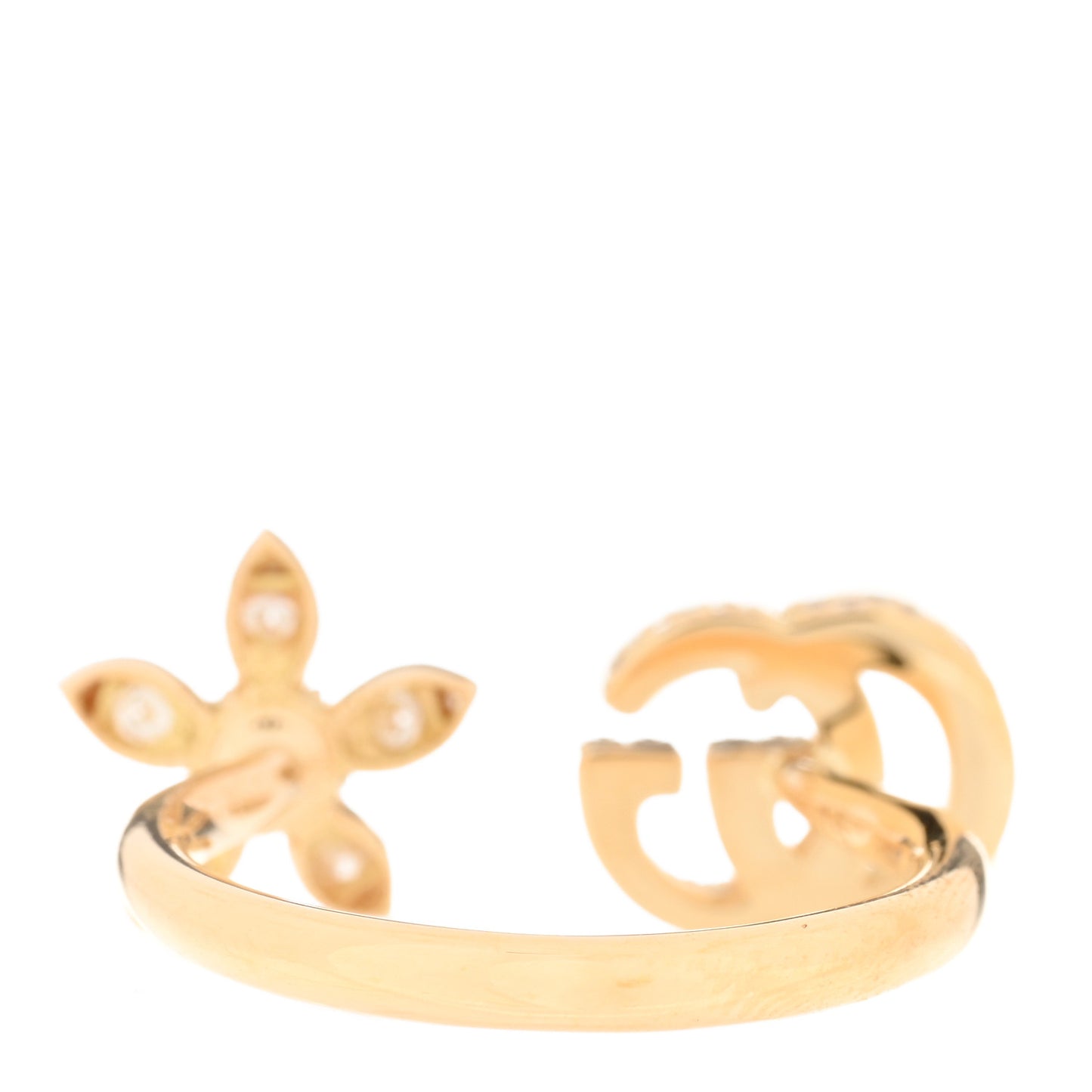 18K Yellow Gold Diamond Flora Open Ring 54 7